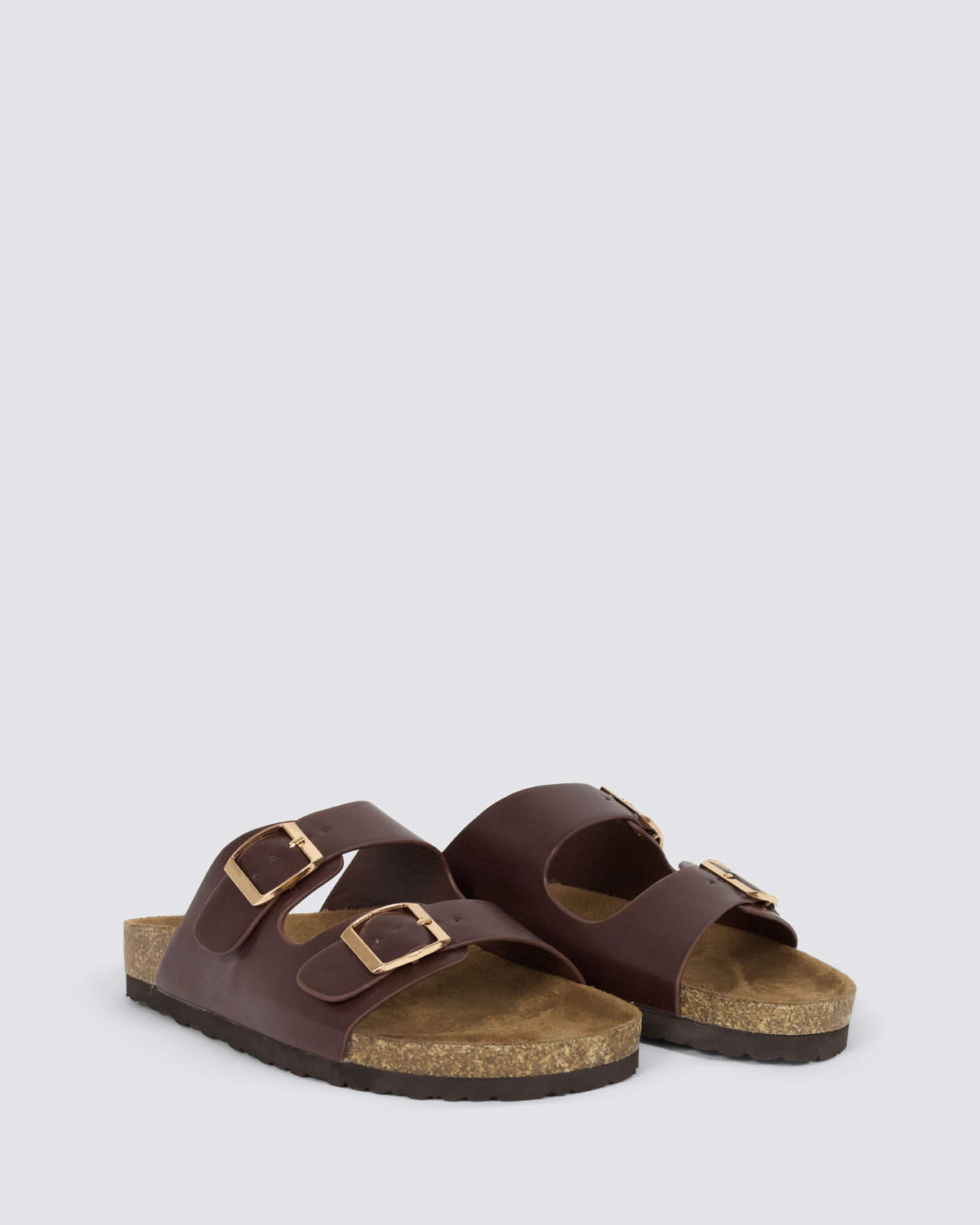 XYLO FOOTBED SLIDES CHOCOLATE BROWN