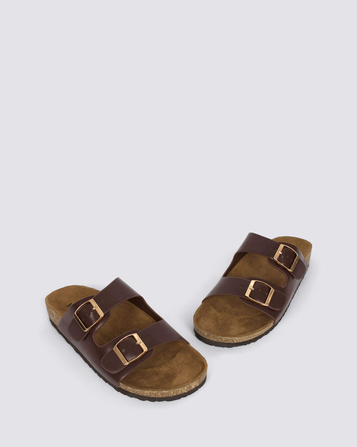 XYLO FOOTBED SLIDES CHOCOLATE BROWN