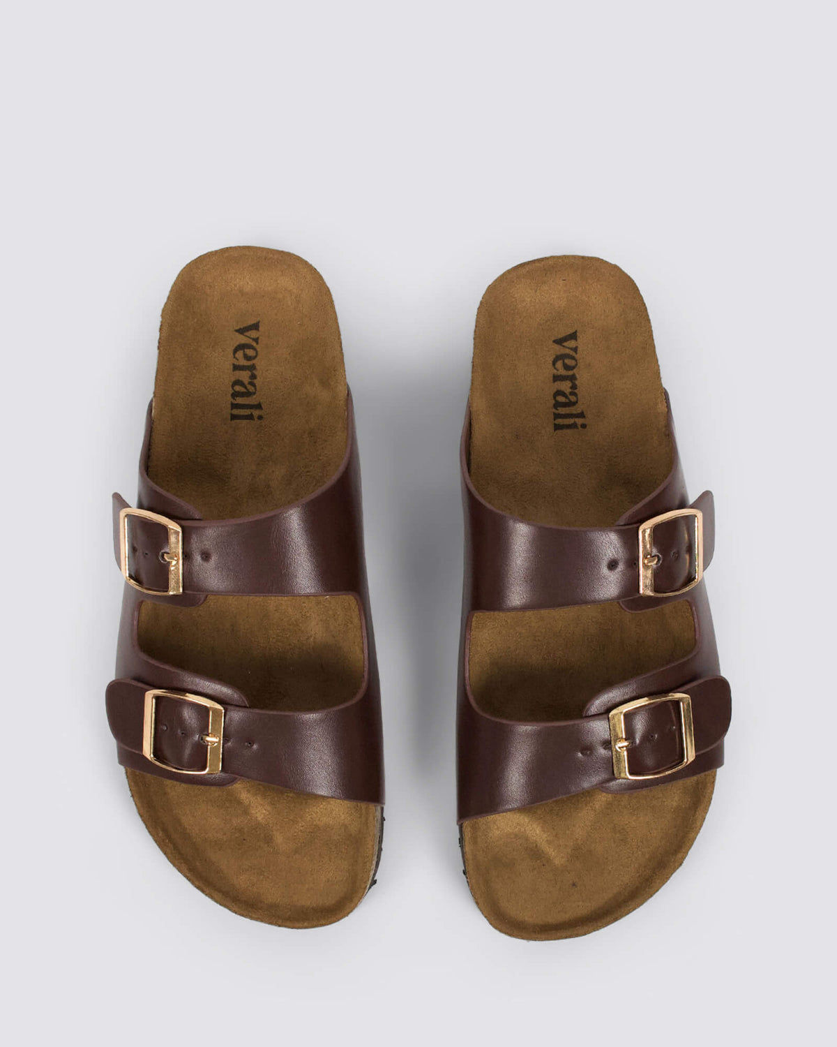 XYLO FOOTBED SLIDES CHOCOLATE BROWN