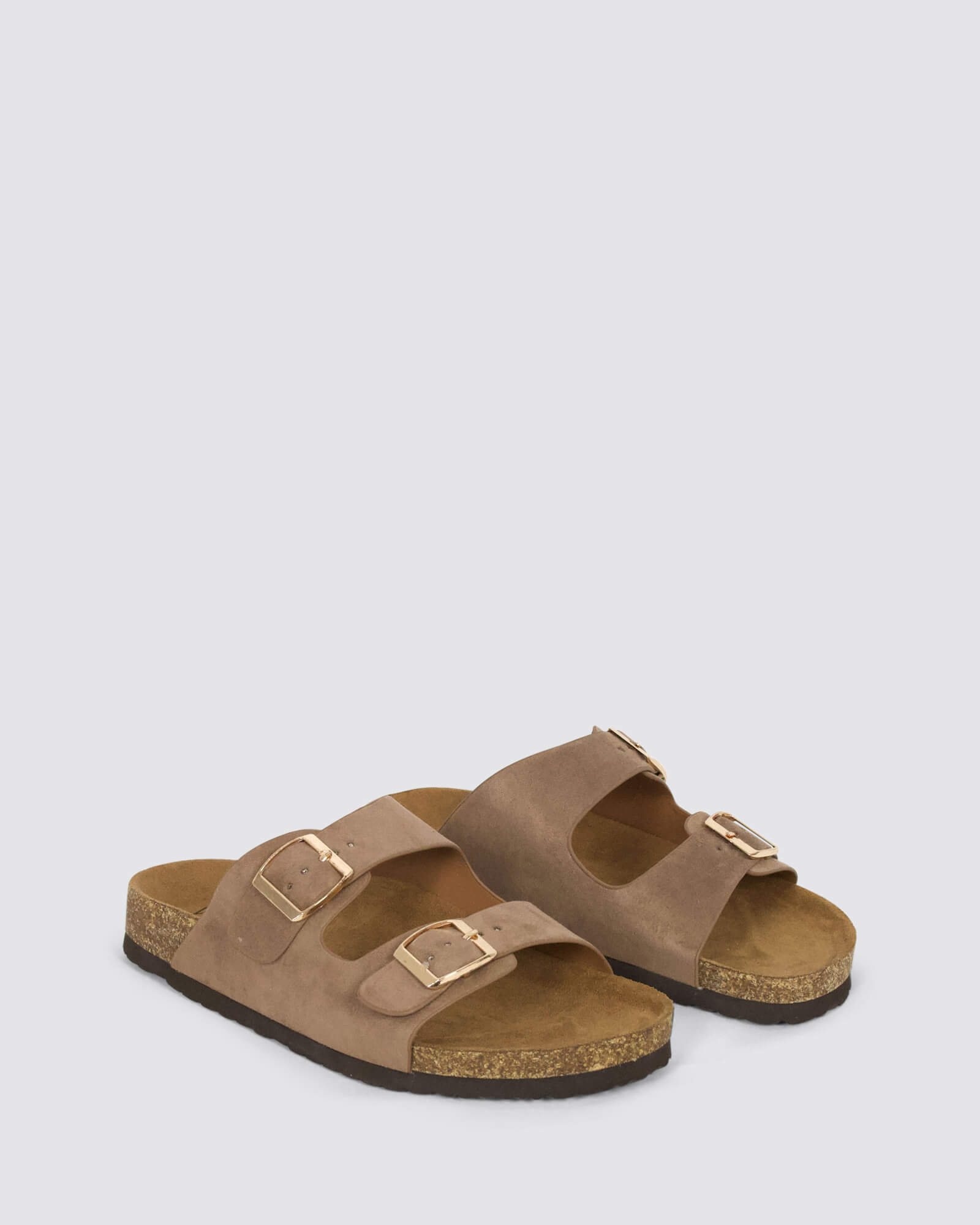 XYLO FOOTBED SLIDES SANDALS TAUPE