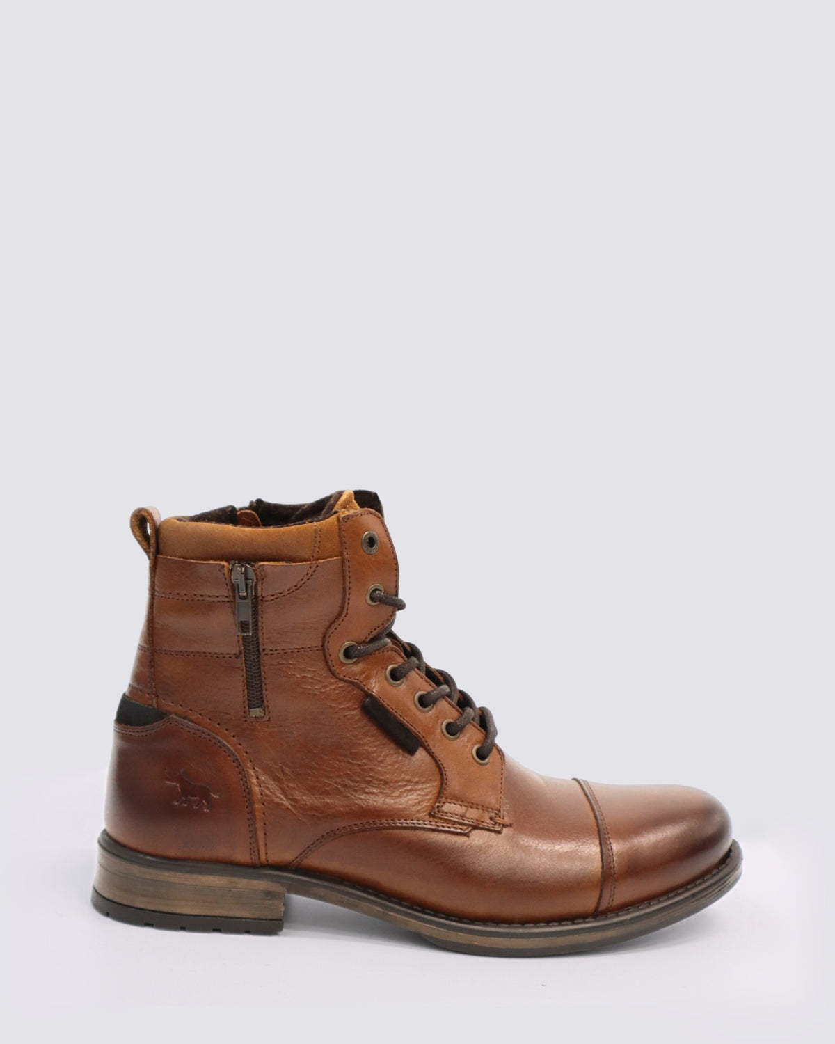 PORTER LACE UP BOOTS CAMEL LEATHER