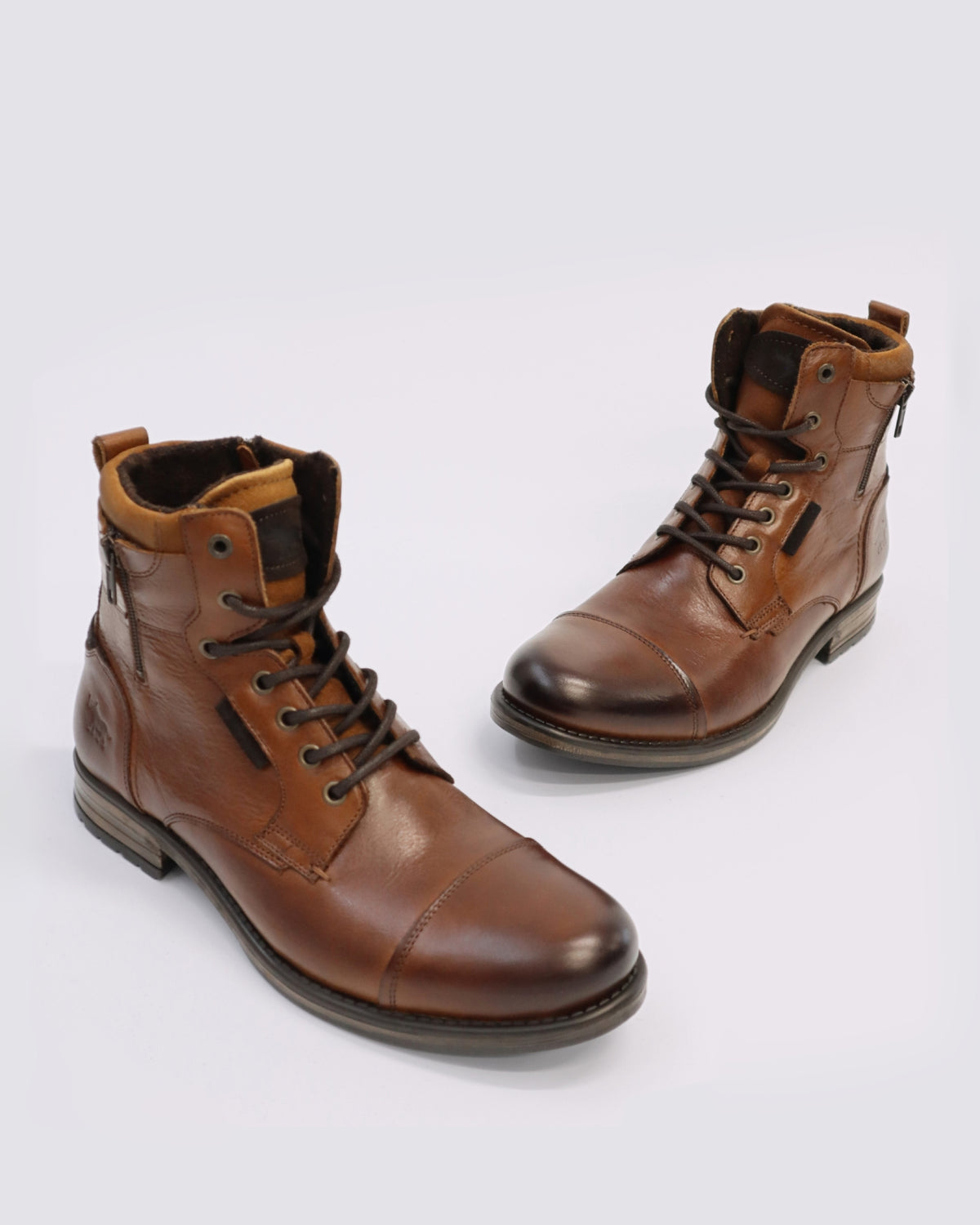PORTER LACE UP BOOTS CAMEL LEATHER