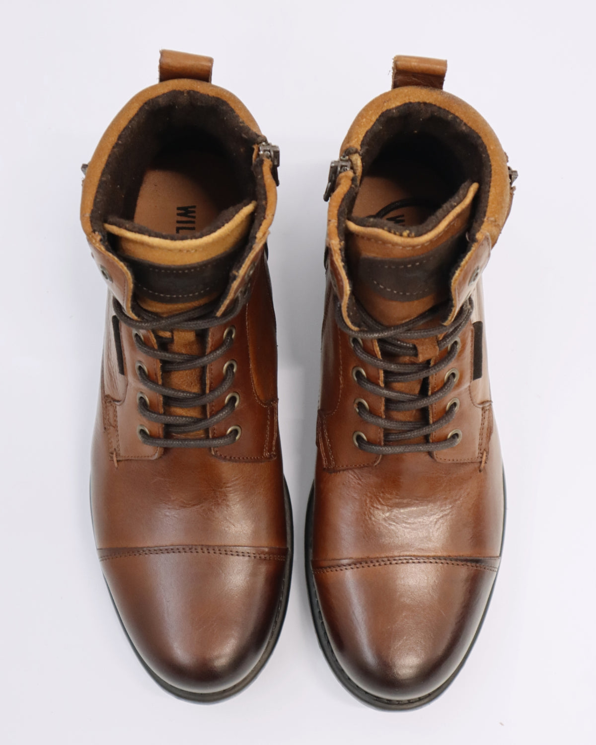 PORTER LACE UP BOOTS CAMEL LEATHER