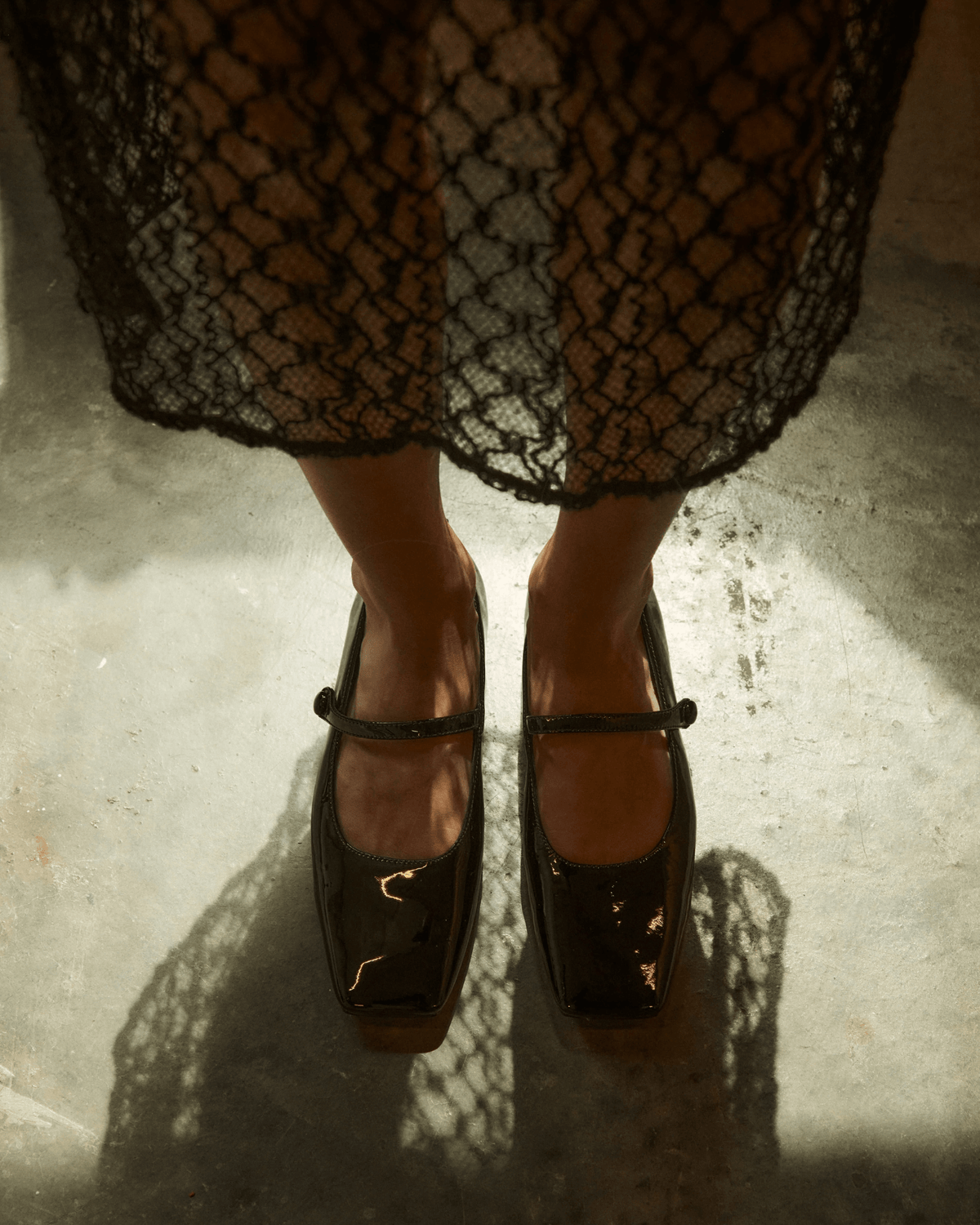 XANDRIA BALLET FLATS BLACK PATENT