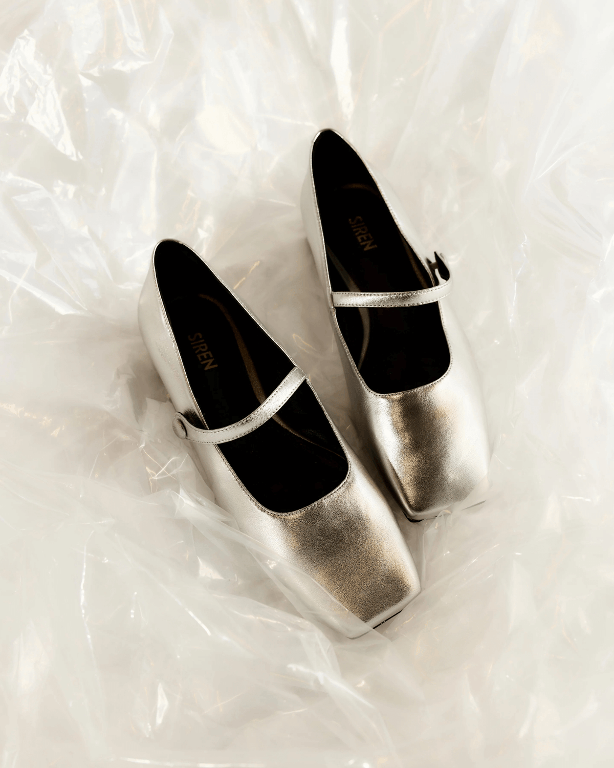 XANDRIA BALLET FLATS SILVER METALLIC LEATHER