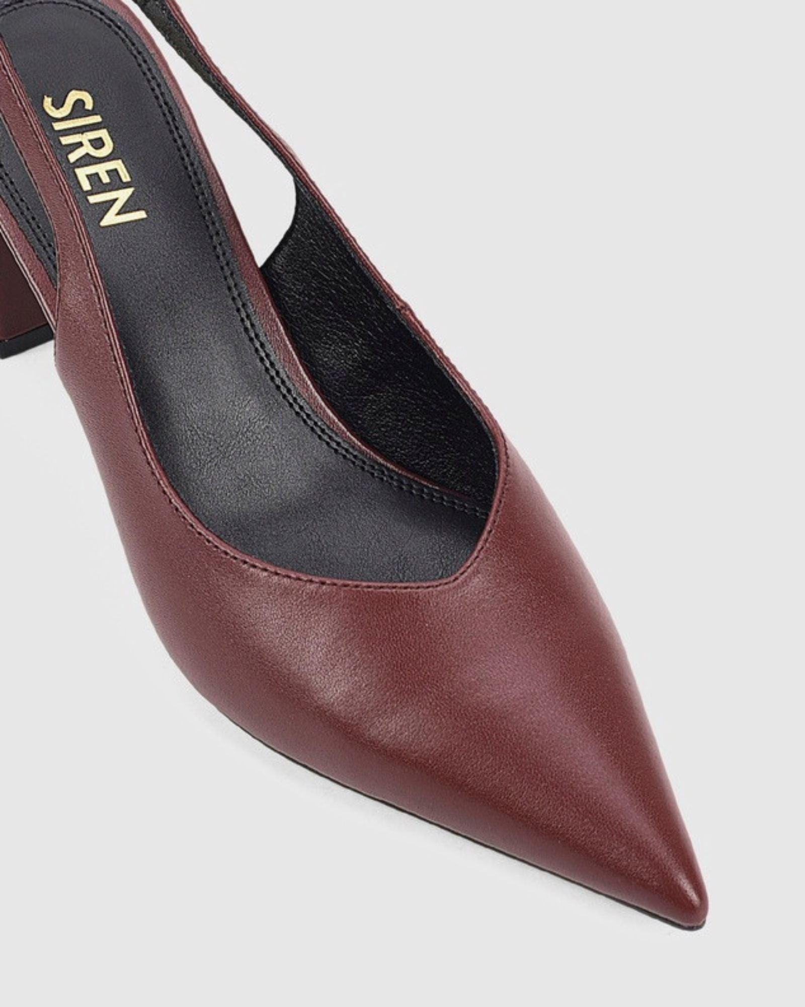 YANKEE SLINGBACK BLOCK HEELS WINE