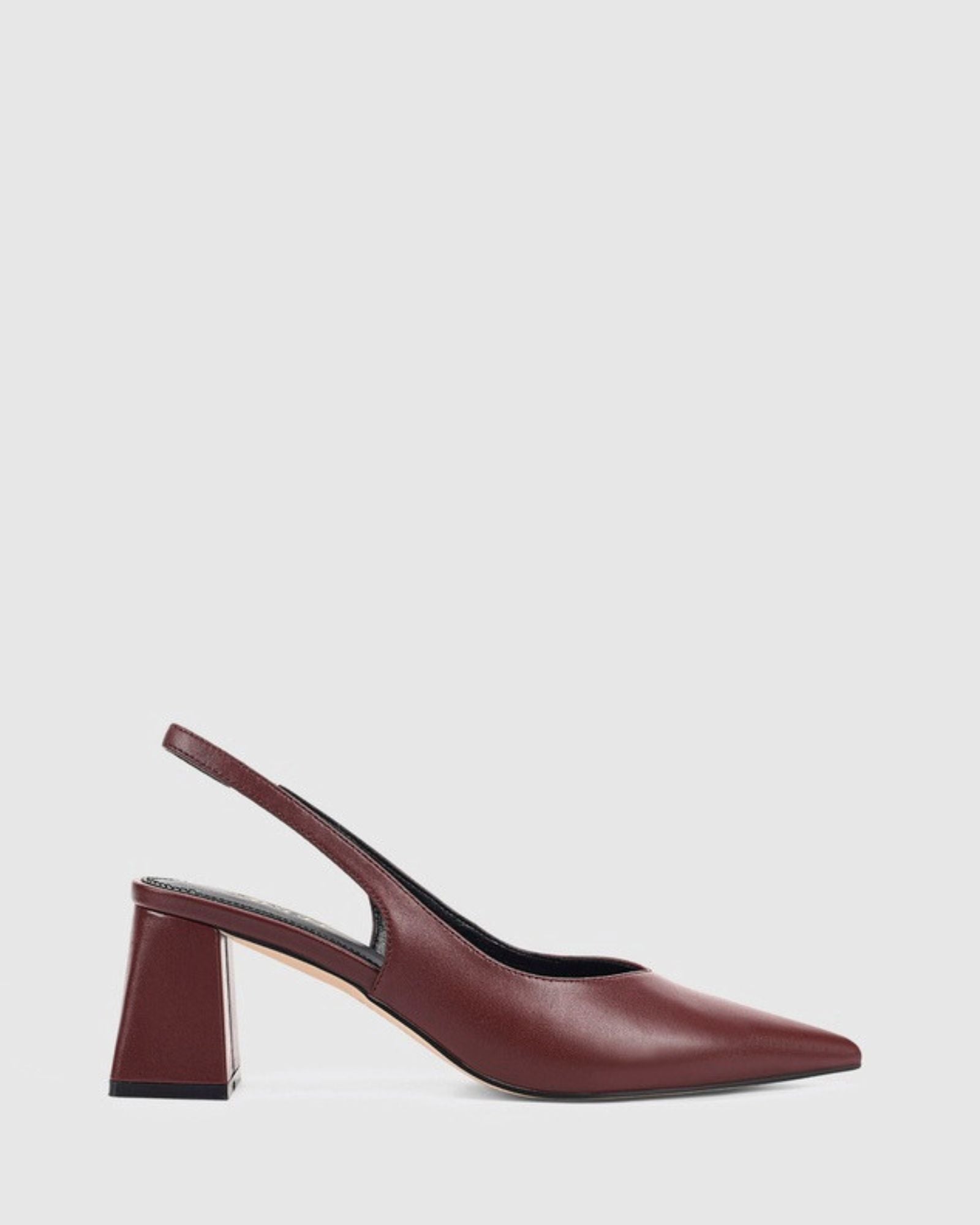 YANKEE SLINGBACK BLOCK HEELS WINE