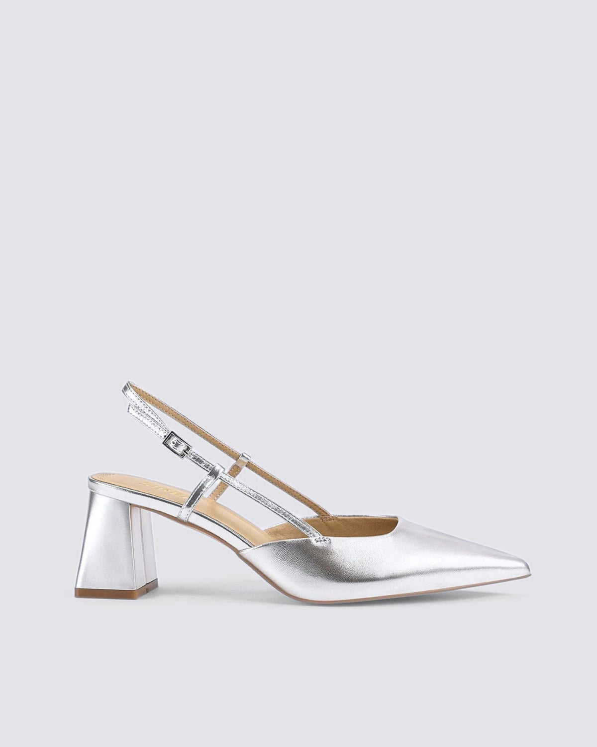 YASMINE SLINGBACK HEELS SILVER METALLIC