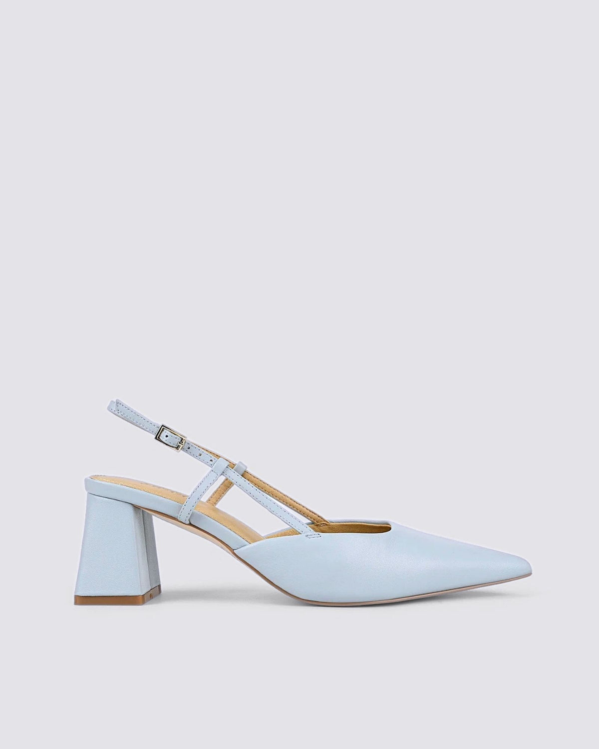 YASMINE SLINGBACK HEELS SOFT BLUE LEATHER