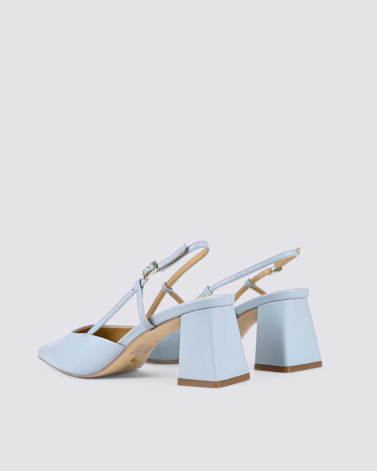 YASMINE SLINGBACK HEELS SOFT BLUE LEATHER