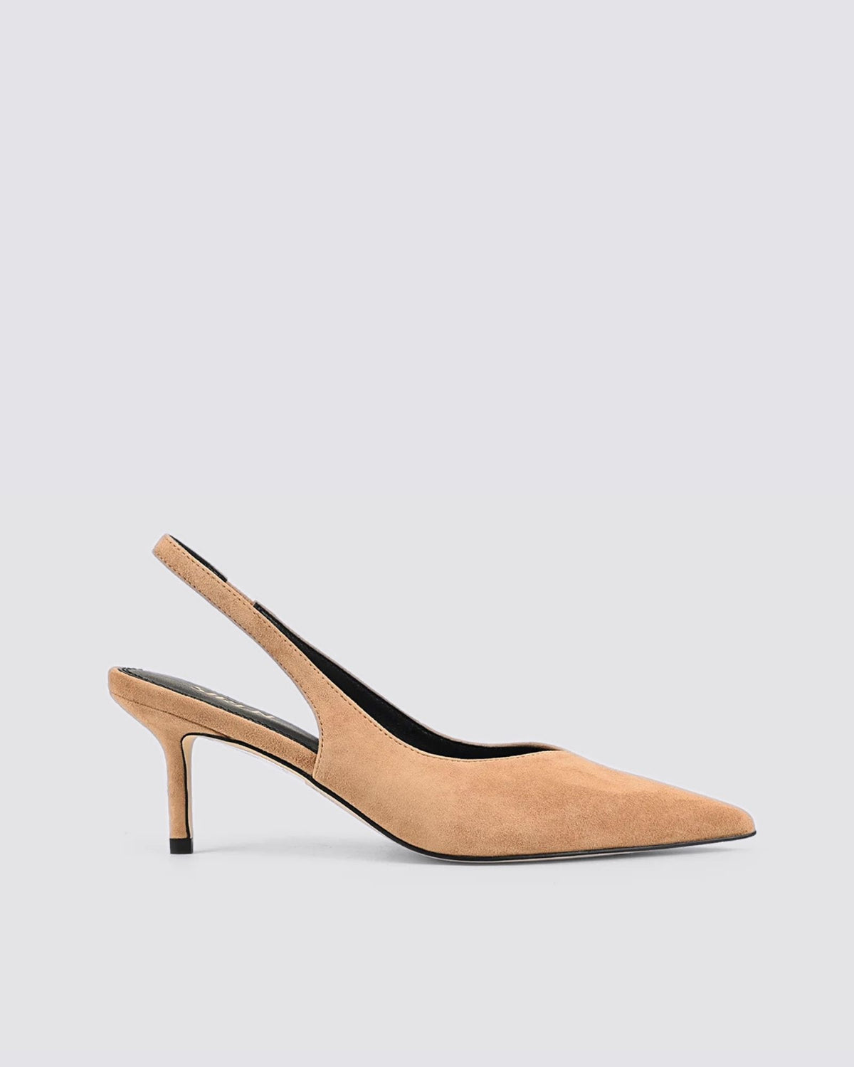 YORY SLINGBACK KITTEN HEELS CAMEL TAN SUEDE