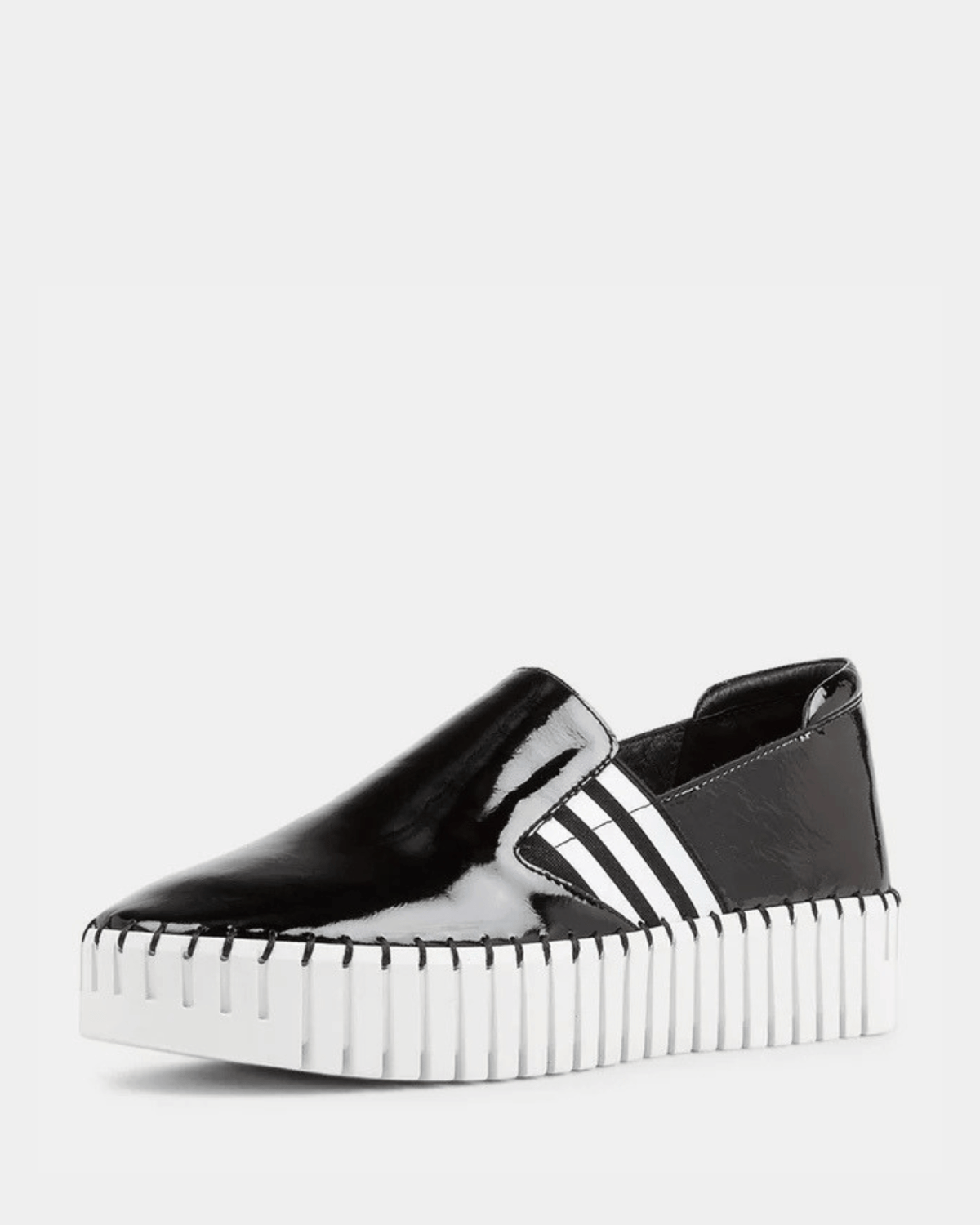 BECCA FLATS BLACK/WHITE PATENT