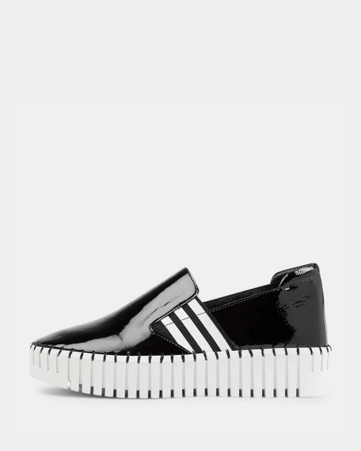 BECCA FLATS BLACK/WHITE PATENT