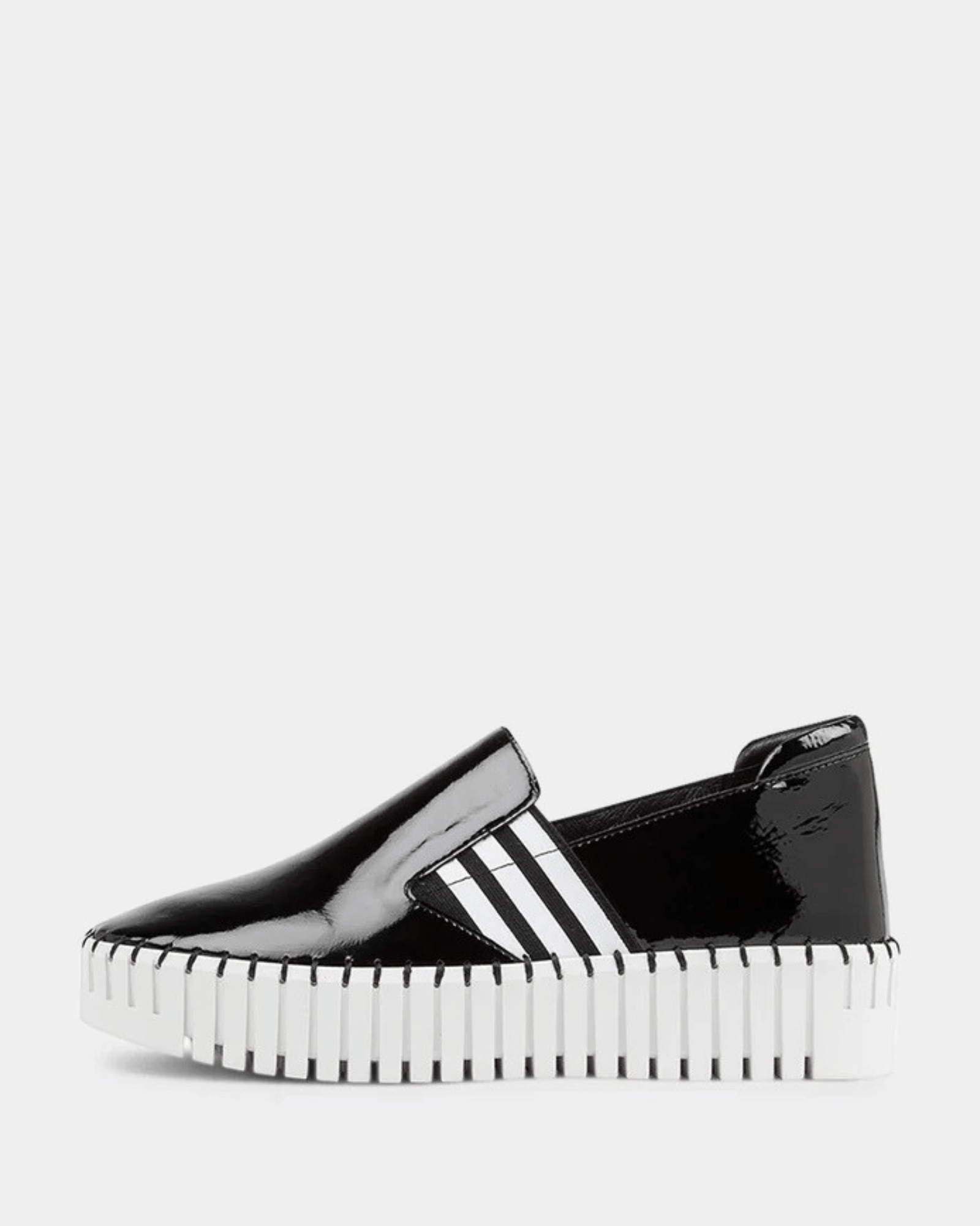 BECCA FLATS BLACK/WHITE PATENT