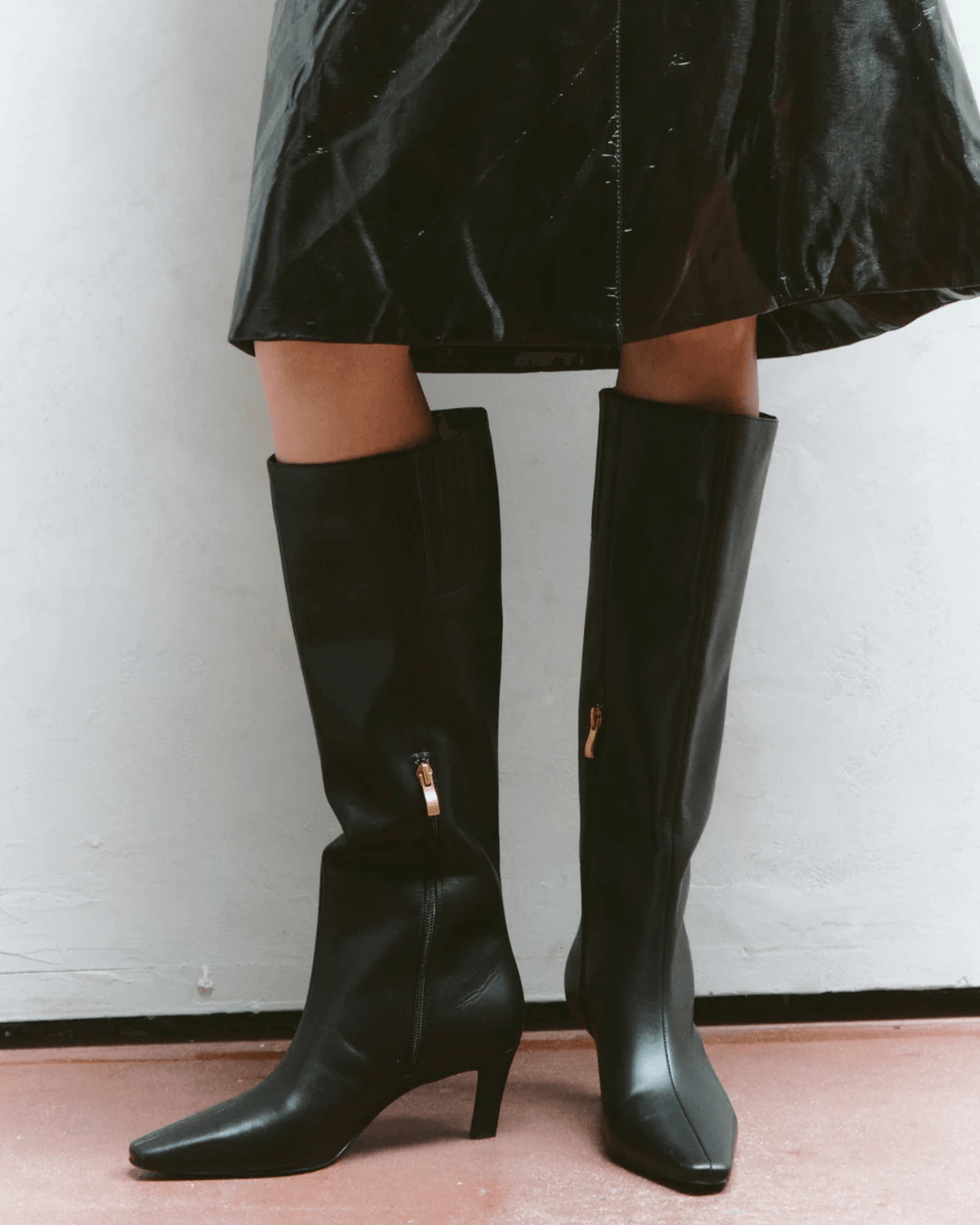 BLAKE CHISEL TOE LONG BOOTS BLACK