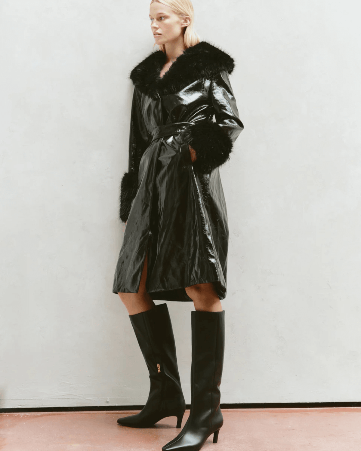 BLAKE CHISEL TOE LONG BOOTS BLACK