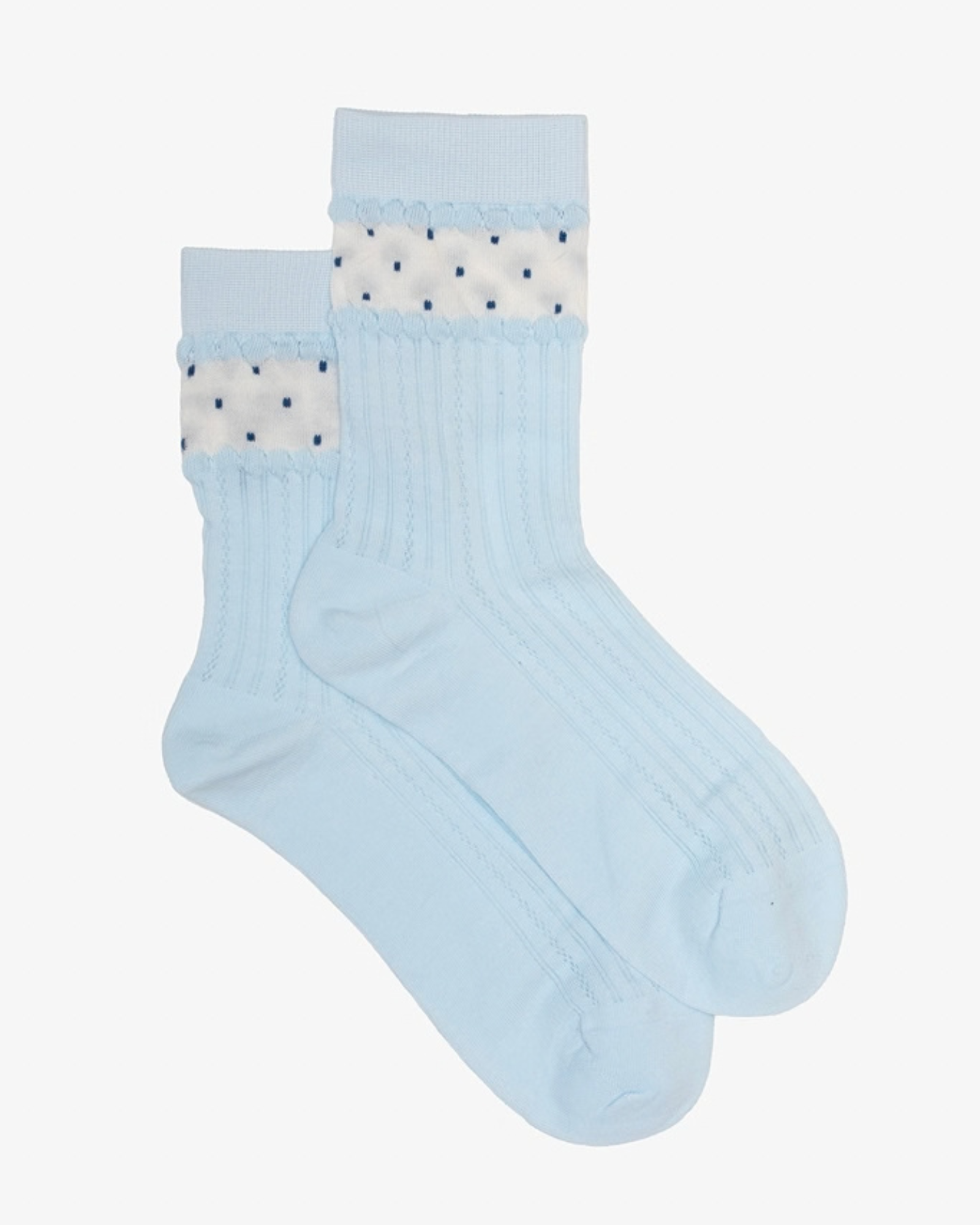 BLUE SPOTTY TOP SOCKS