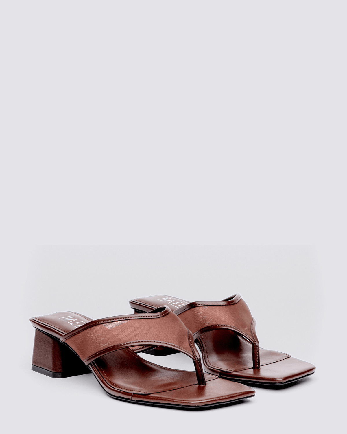 CELESTRIAL HEELED MULES CHOCOLATE