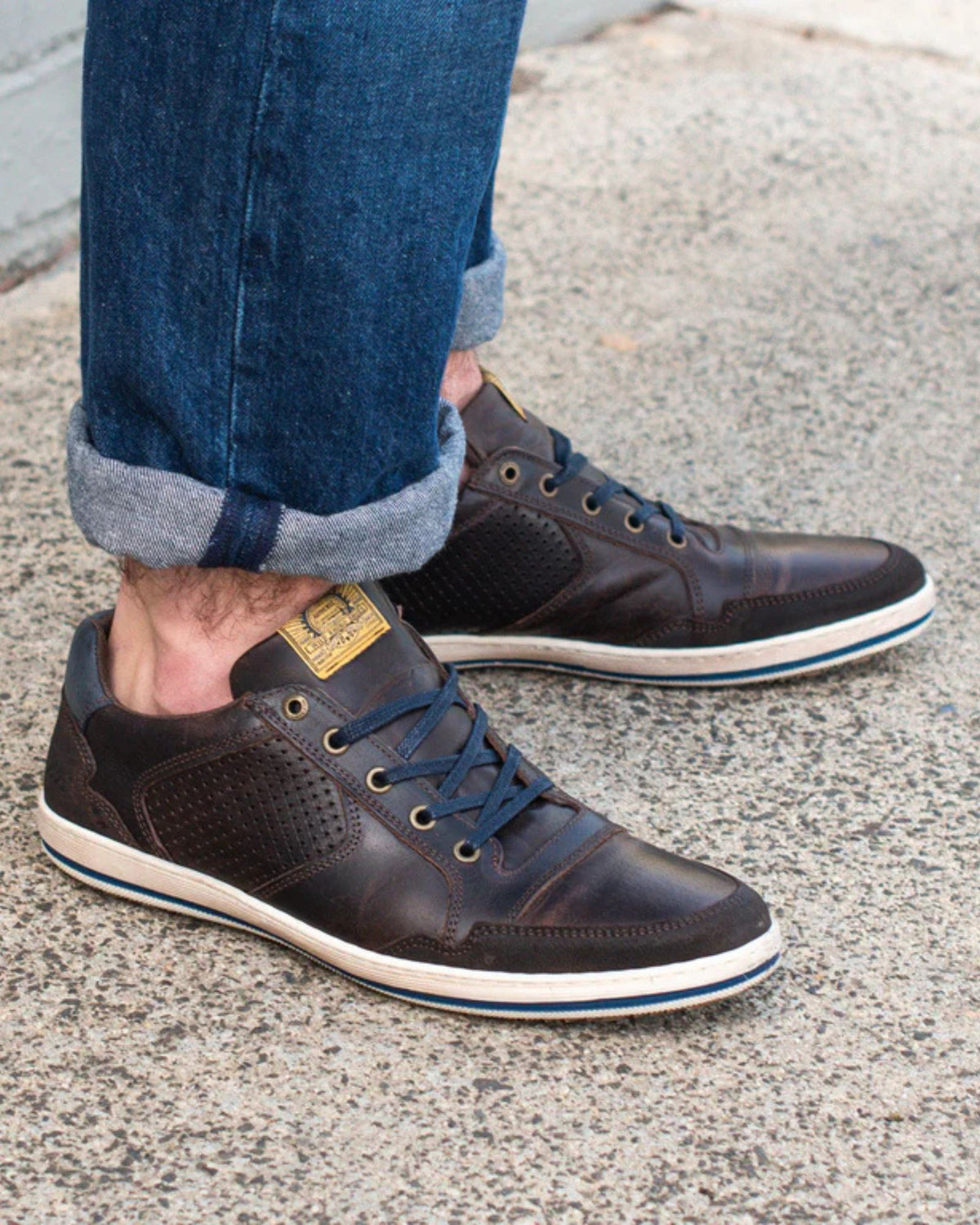 CREST MENS SNEAKERS DARK BROWN