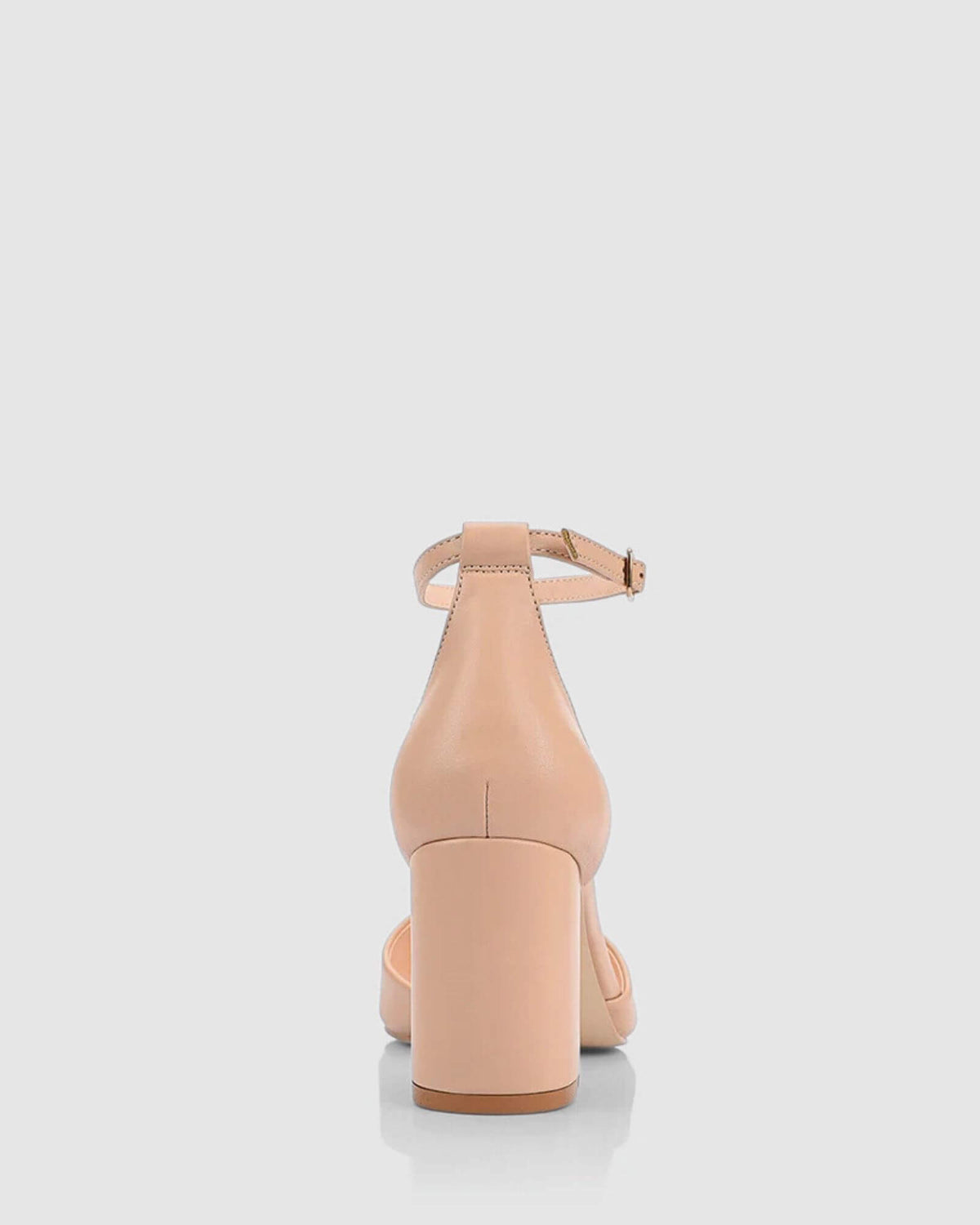 ELI CLOSED TOE BLOCK HEELS NUDE