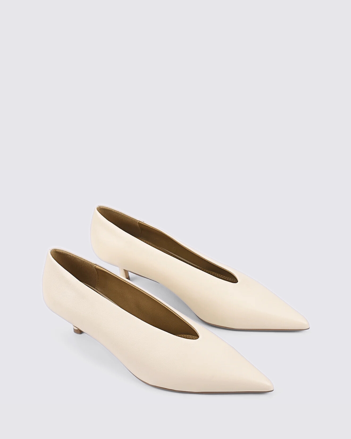 FLYNN POINT TOE PUMPS CREAM WHITE LEATHER