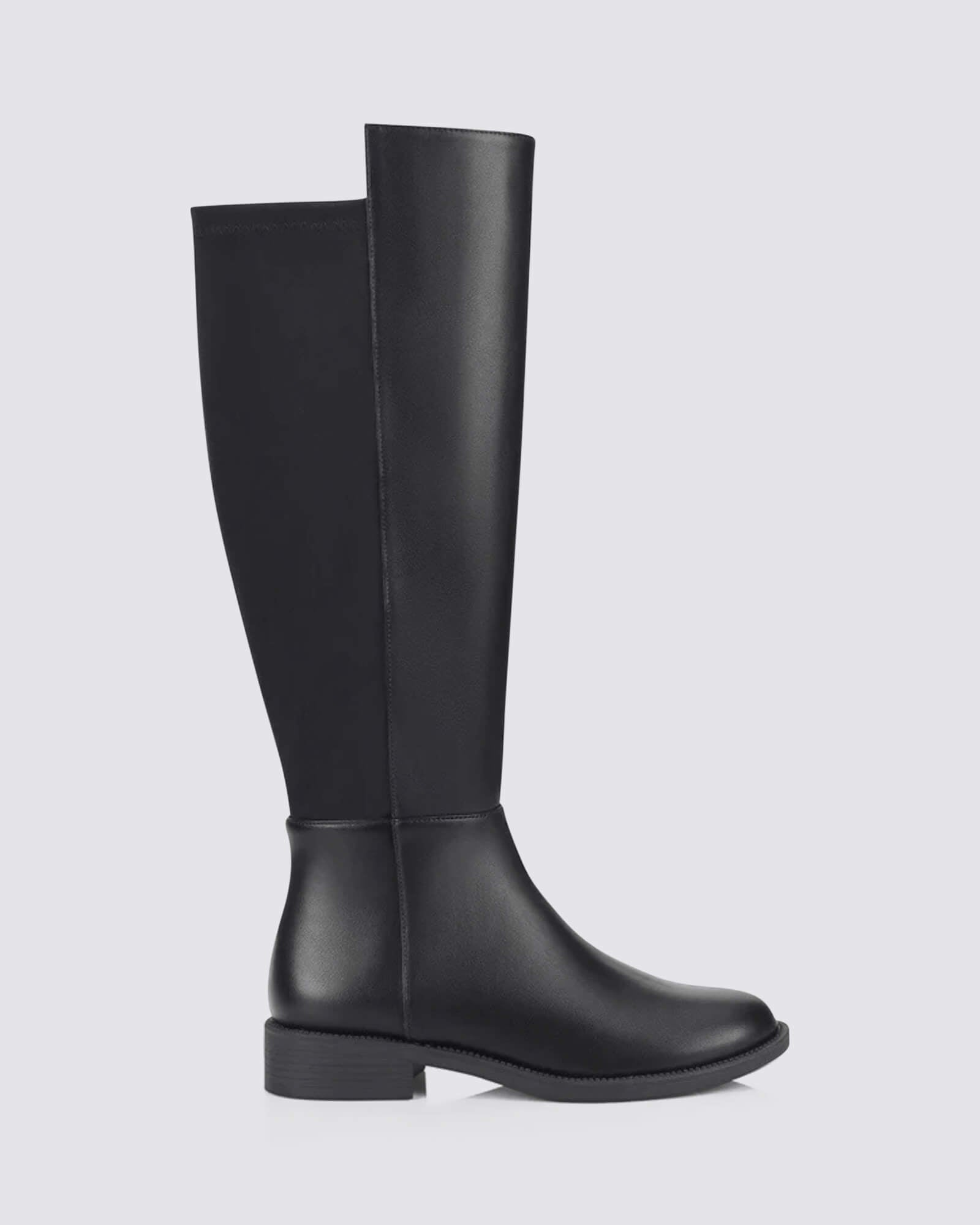 GALA FLAT KNEE HIGH BOOTS BLACK