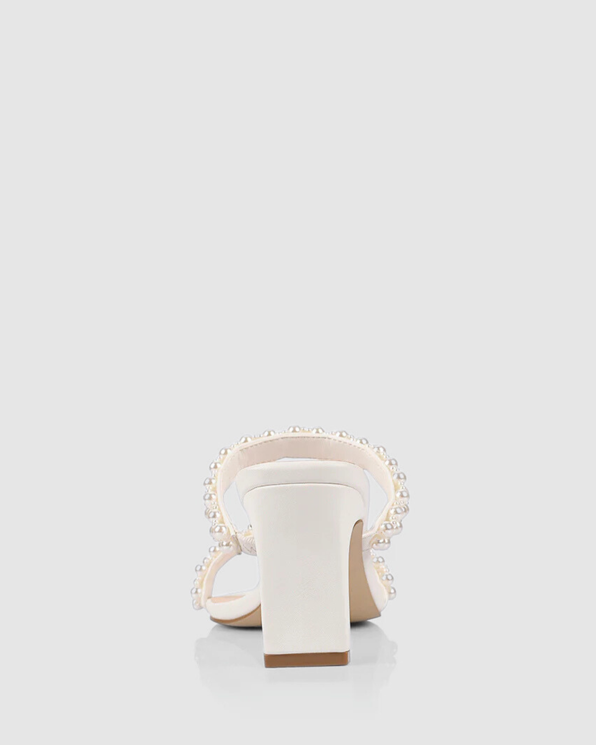 GIGI BLOCK HEEL MULES CHALK WHITE PEARL