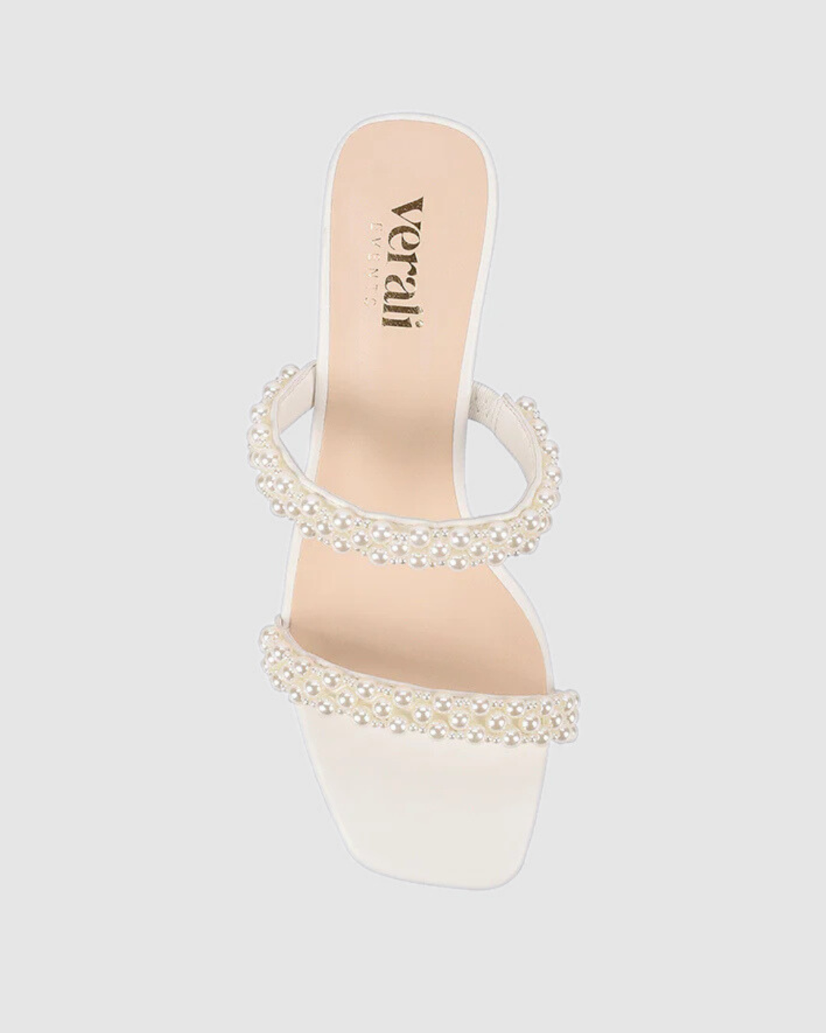 GIGI BLOCK HEEL MULES CHALK WHITE PEARL