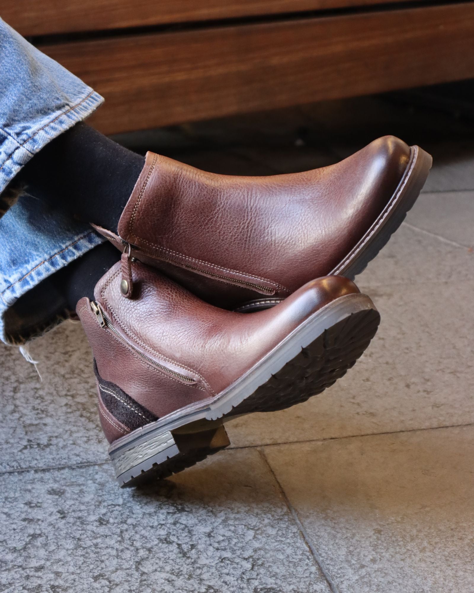 HUNTER BOOTS DARK BROWN LEATHER