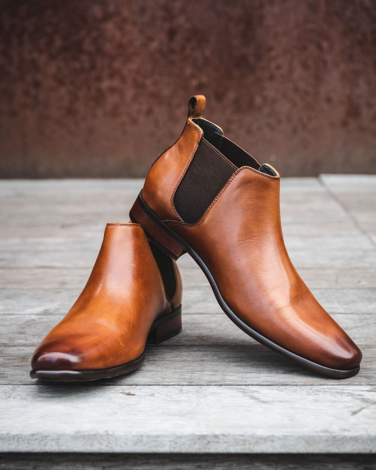 KICK DRESS BOOTS COGNAC LEATHER