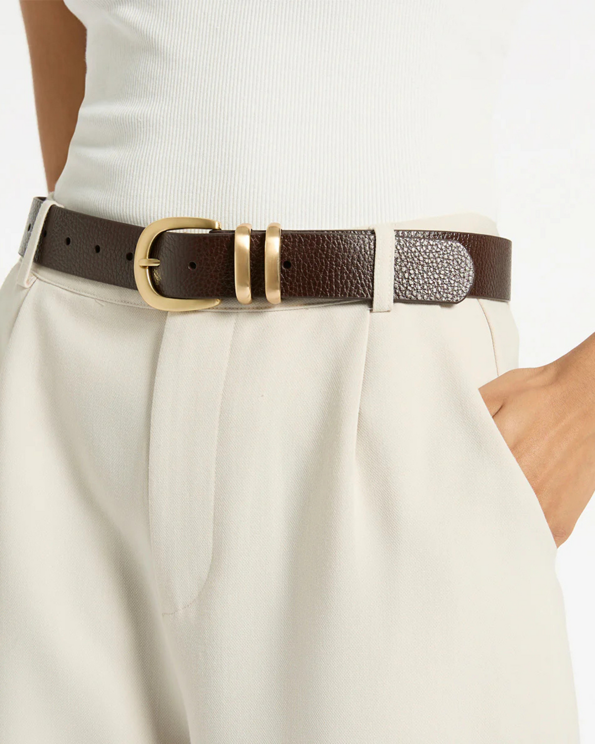 LET IT BE BELT CHOC/GOLD