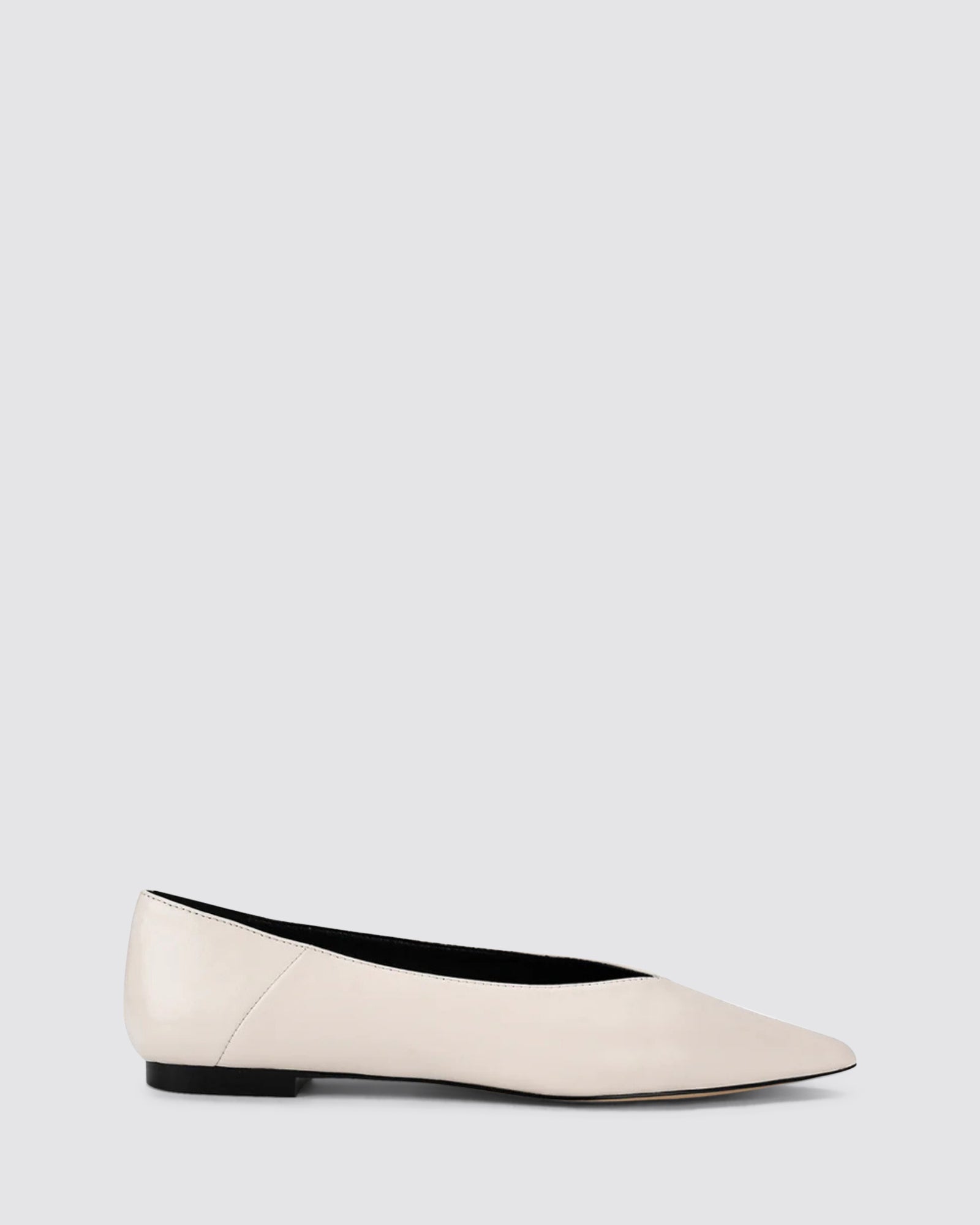 LOCKE FLAT PUMPS CHALK WHITE LEATHER