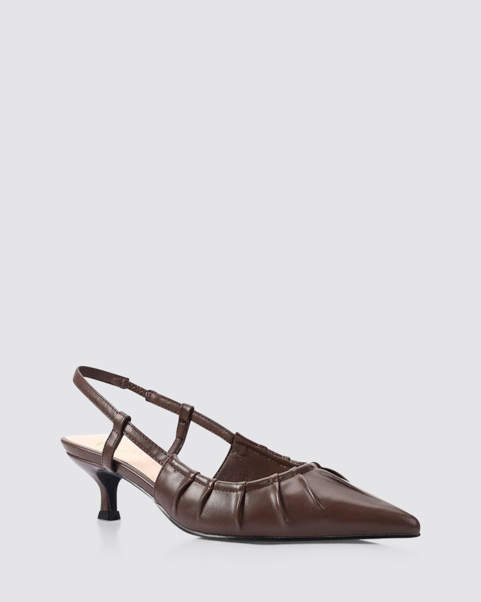 LUCIUS KITTEN HEELS CHOCOLATE BROWN