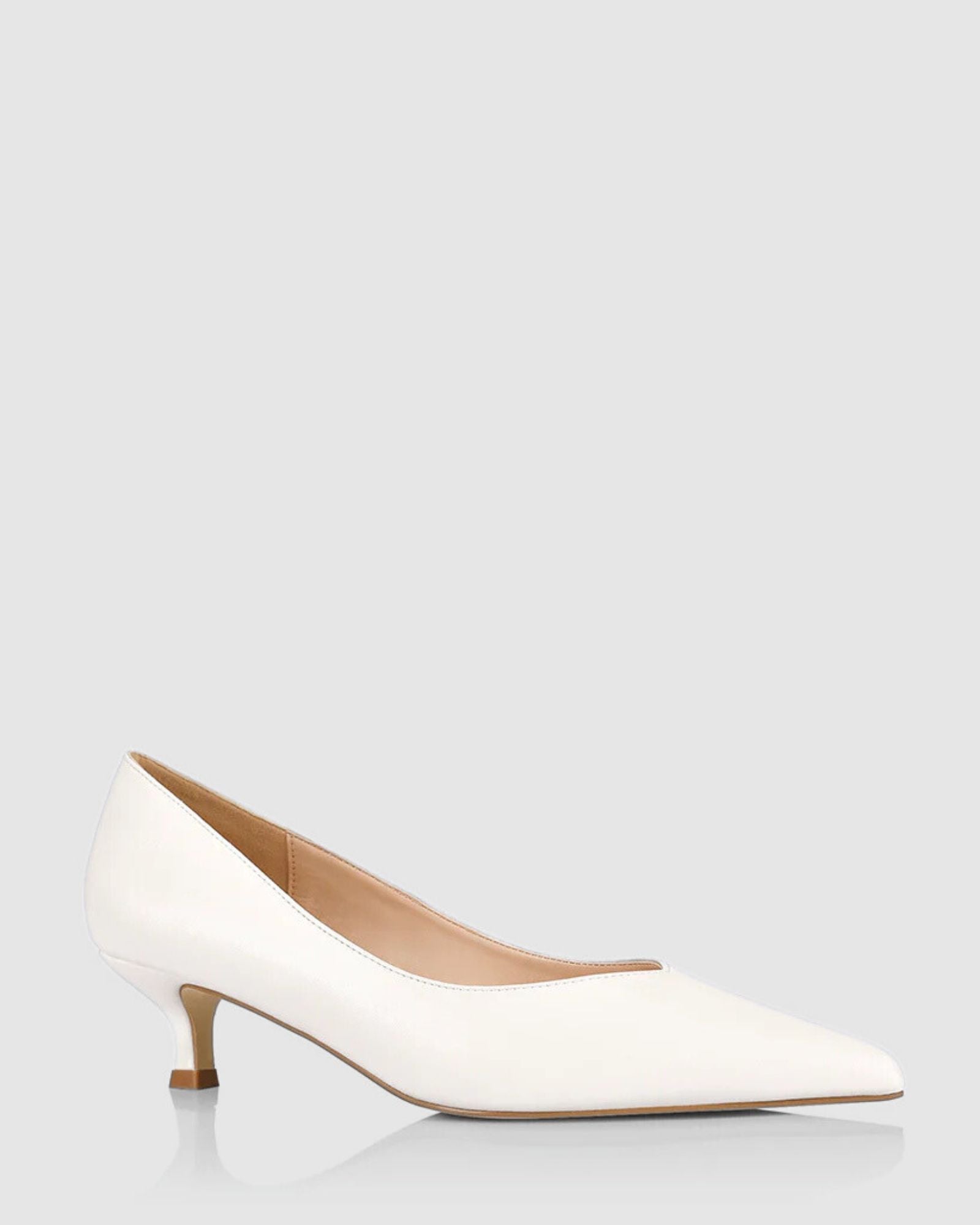 LUCY KITTEN HEELS CHALK WHITE