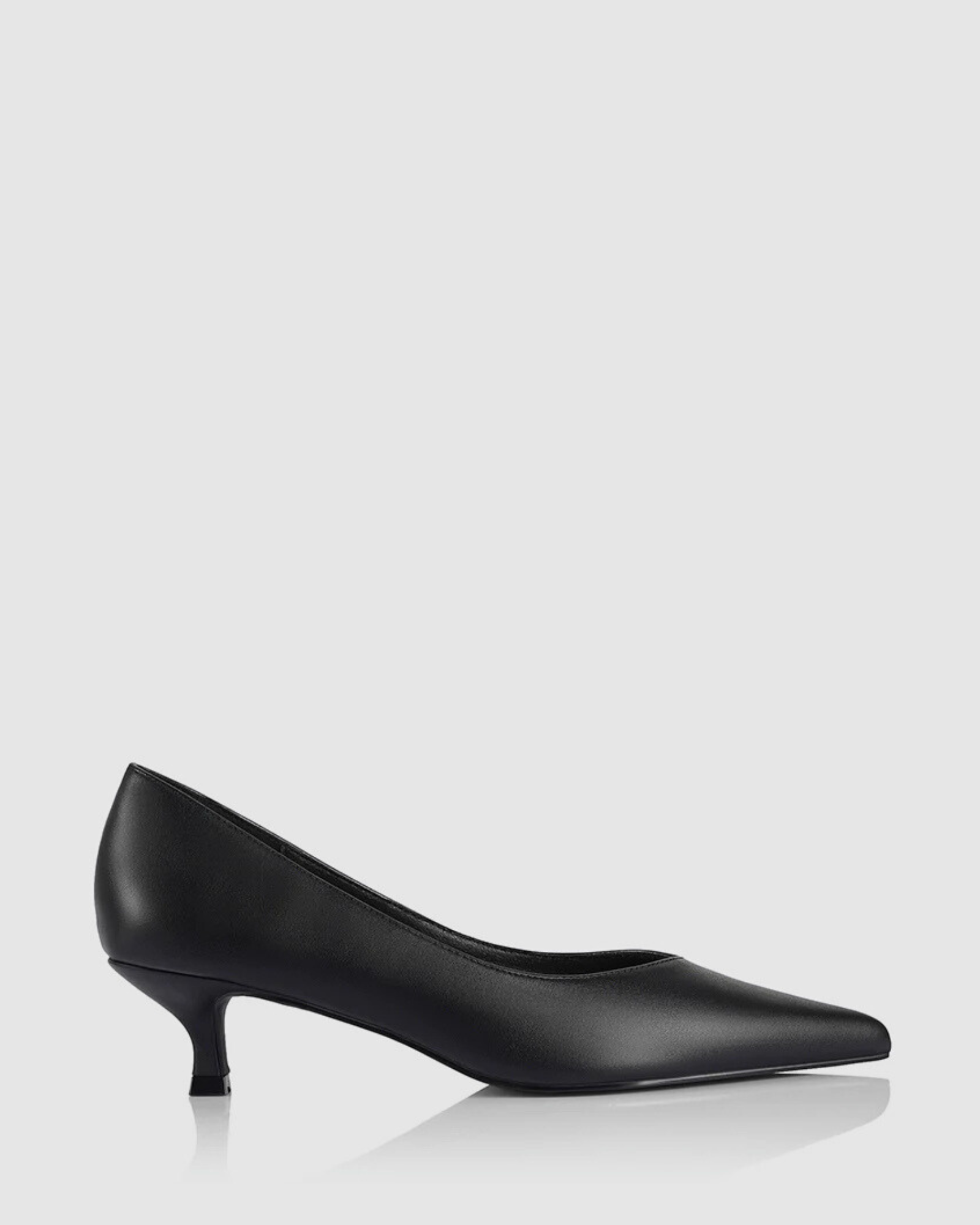 LUCY KITTEN HEEL PUMPS BLACK