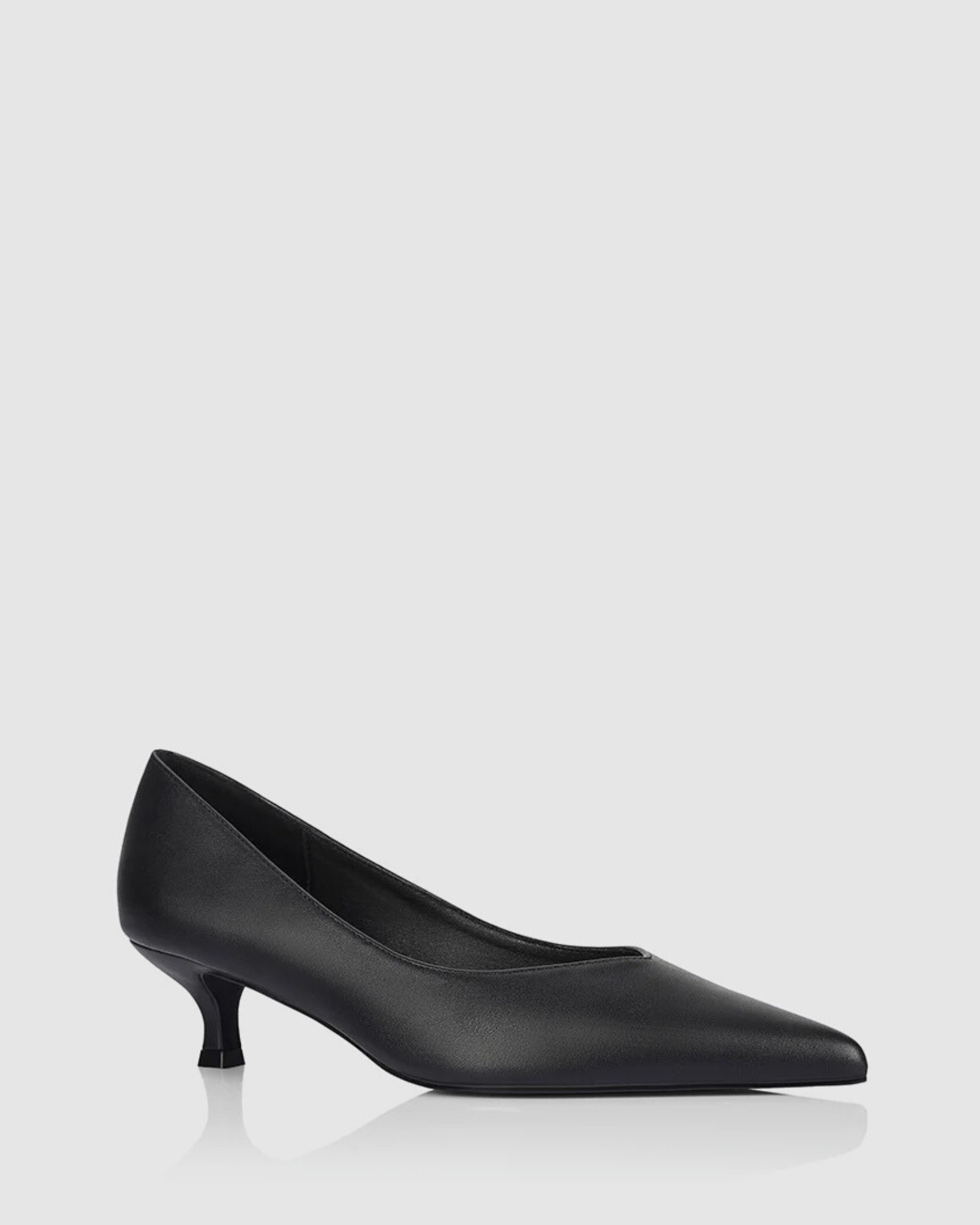 LUCY KITTEN HEEL PUMPS BLACK