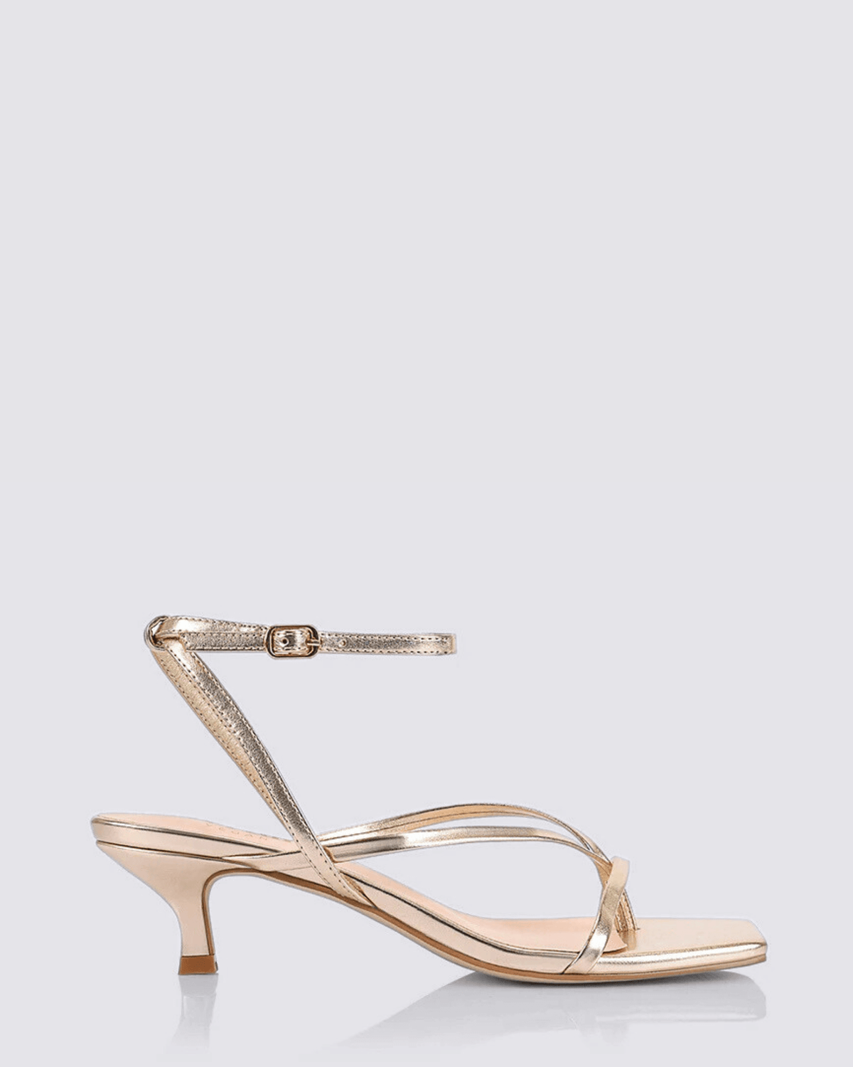 MAEVE KITTEN HEEL SANDALS CHAMPAGNE