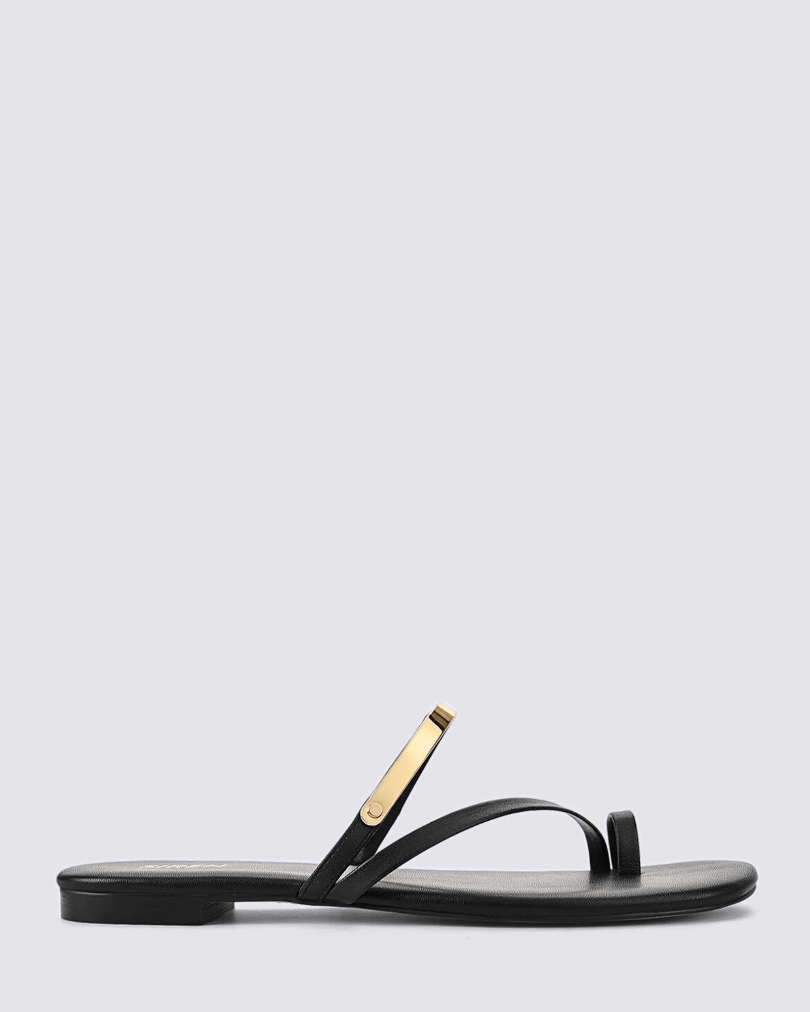 MILES STRAPPY FLAT SANDALS BLACK
