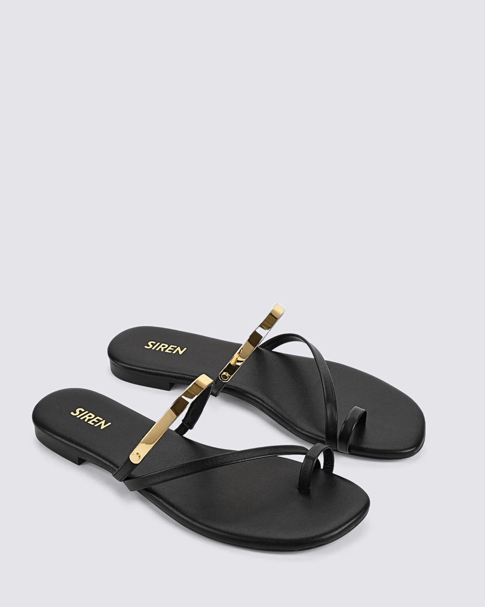 MILES STRAPPY FLAT SANDALS BLACK