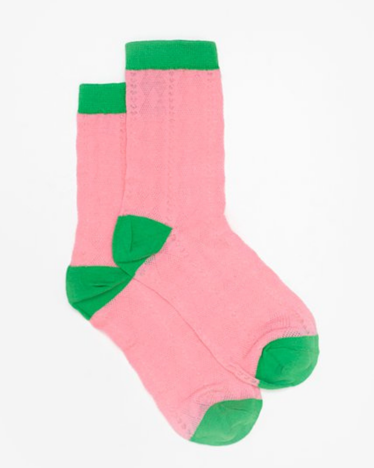 PINK AND GREEN NETTING SOCKS