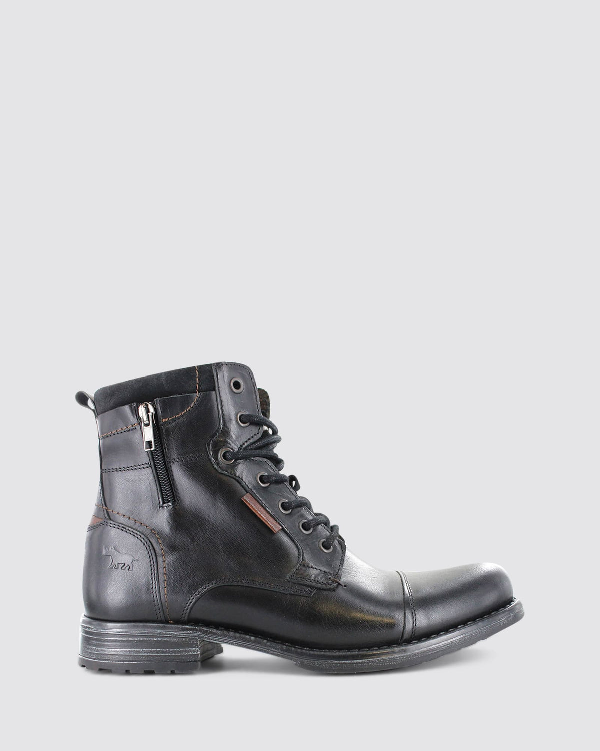 PORTER LACE UP BOOTS BLACK LEATHER