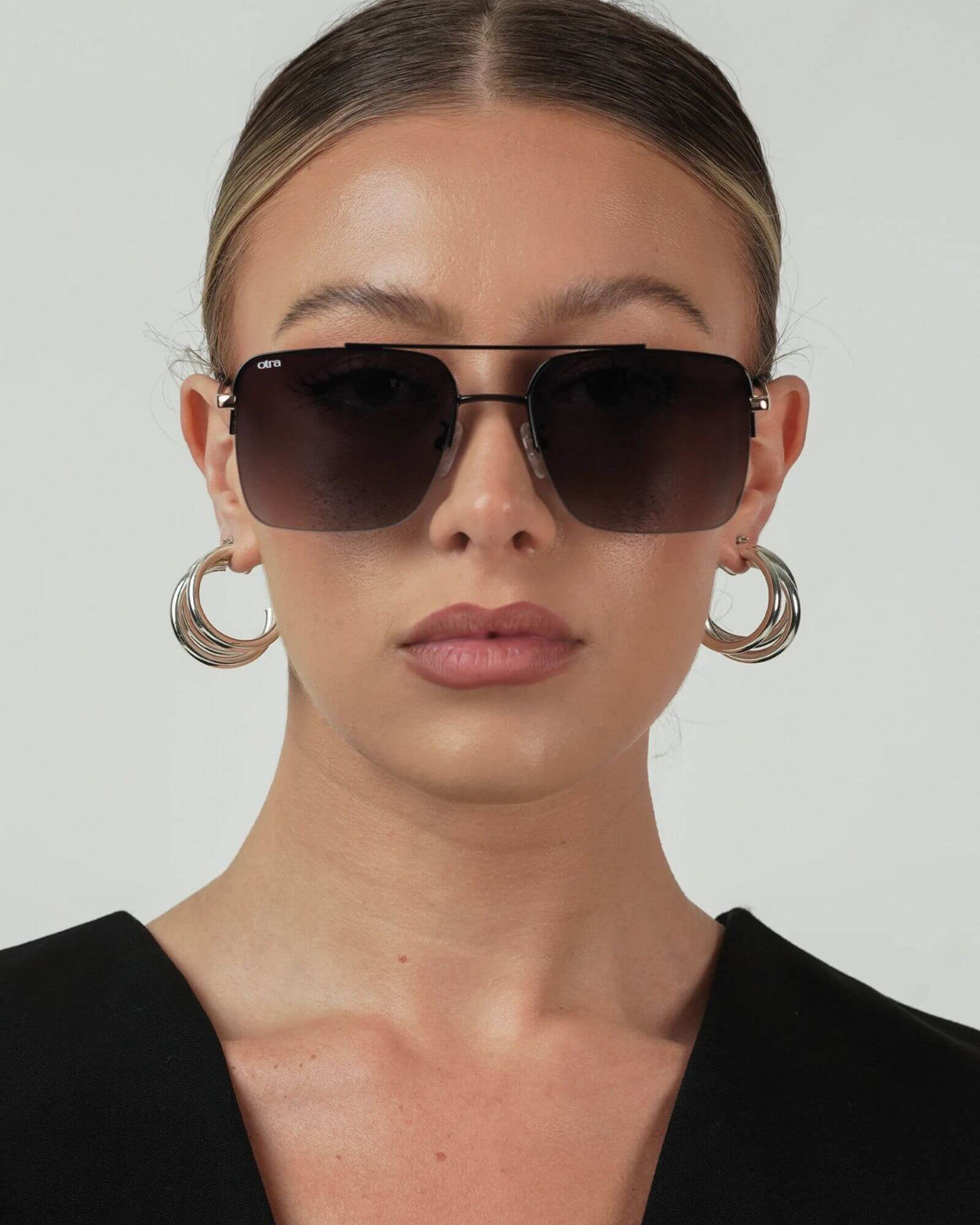 PORTSEA SUNGLASSES BLACK GOLD/SMOKE FADE