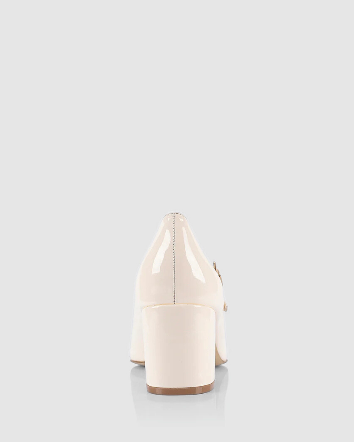 RILEY MARY-JANE BLOCK HEELS BONE WHITE PATENT