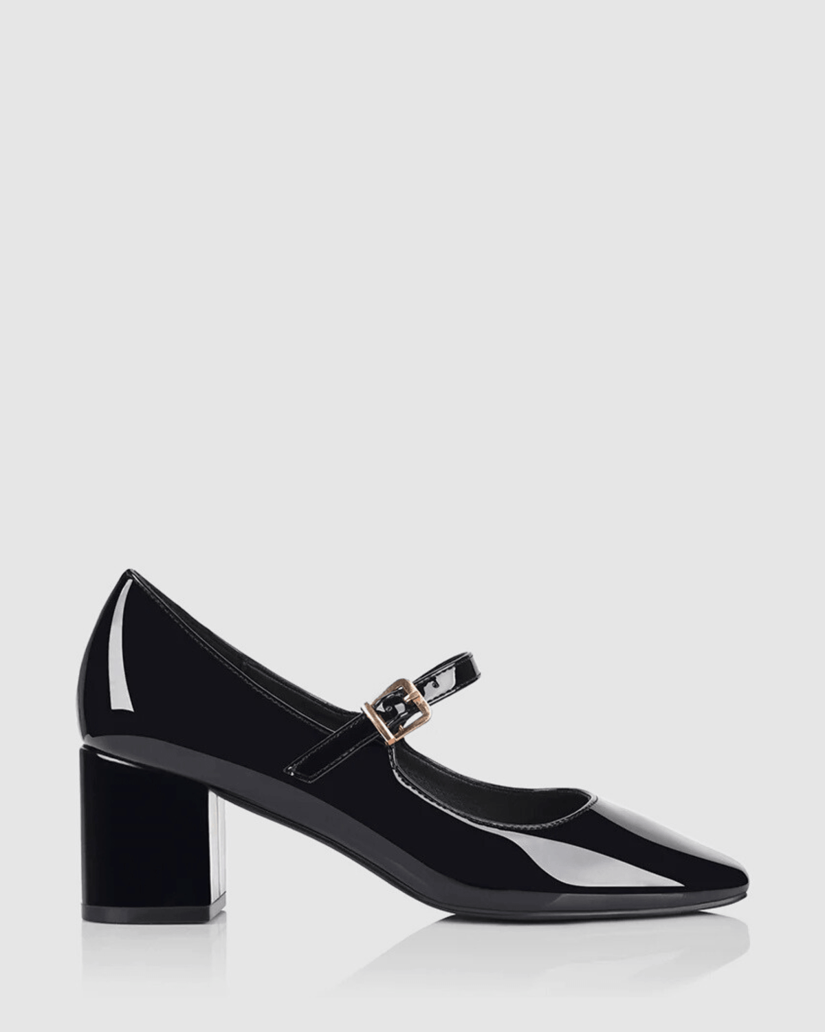 RILEY MARY-JANE BLOCK HEELS BLACK PATENT