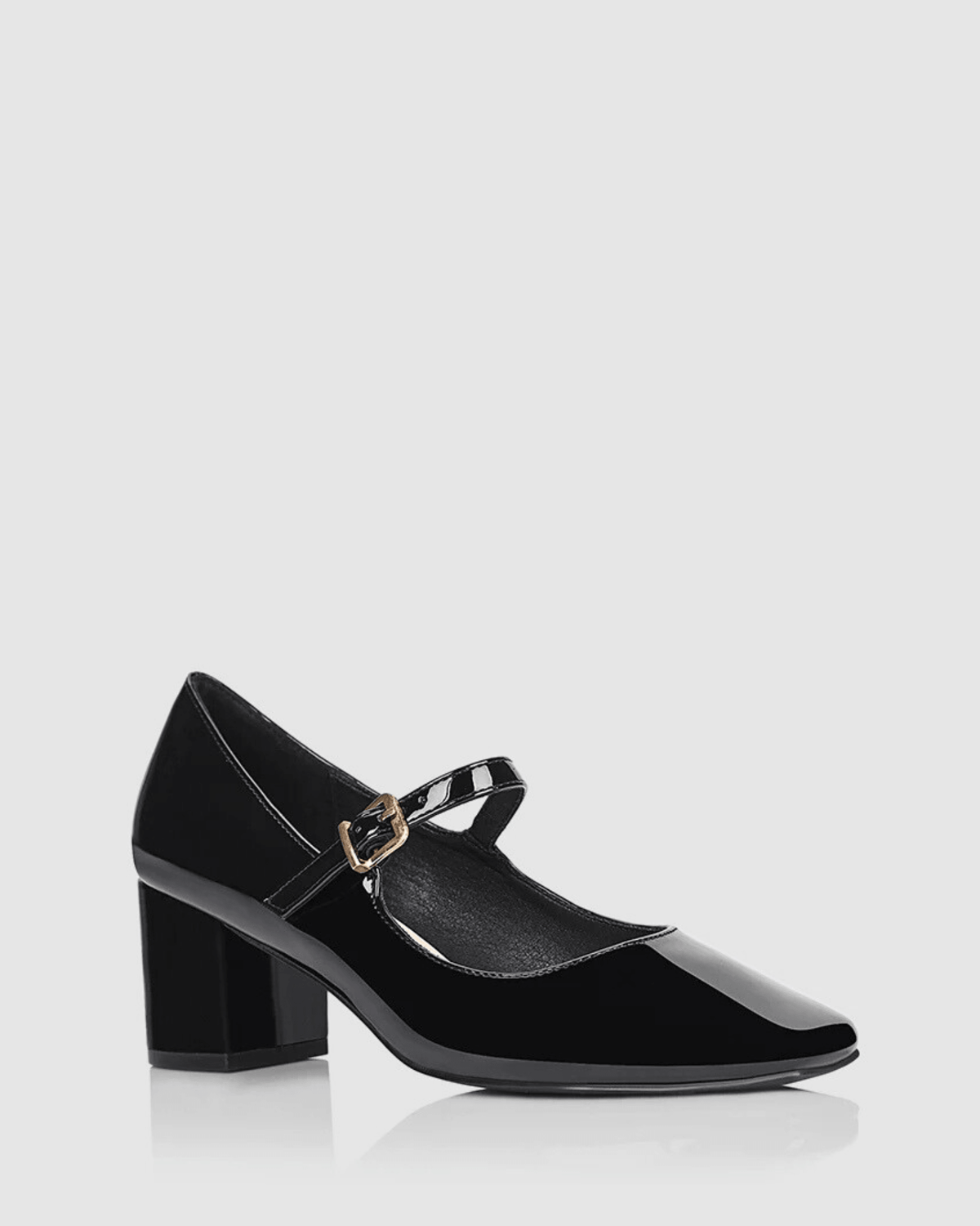 RILEY MARY-JANE BLOCK HEELS BLACK PATENT