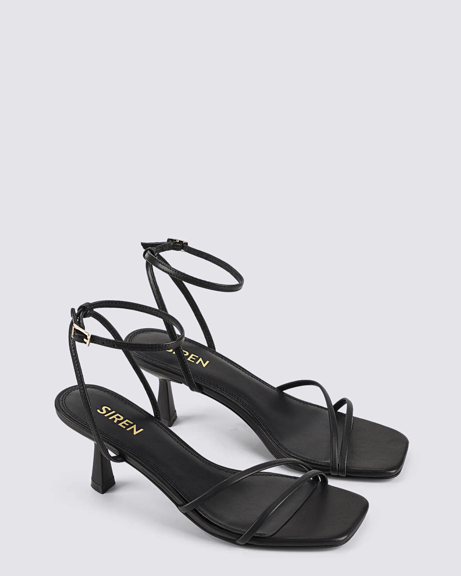 SAFFRON STRAPPY HEELS BLACK