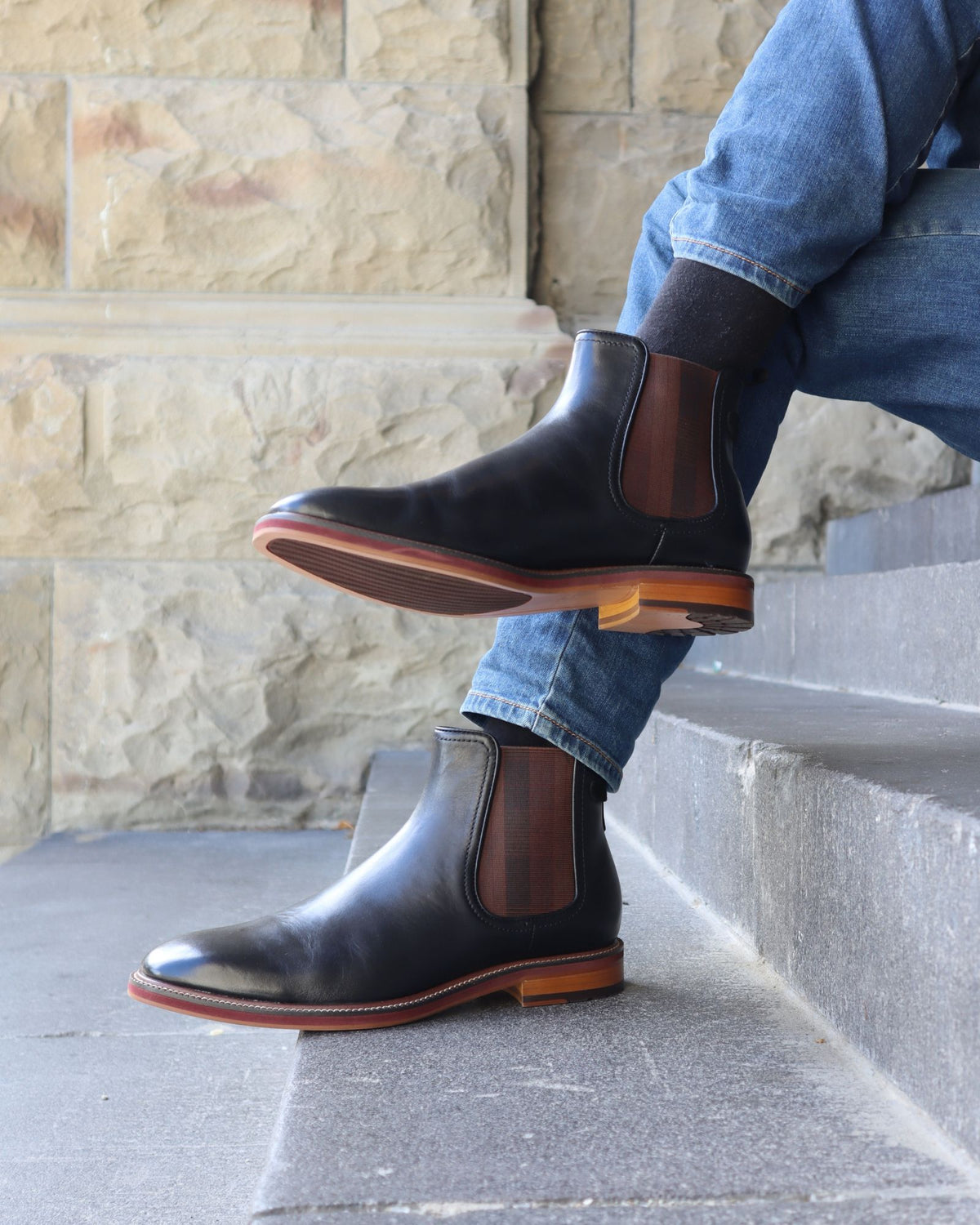SCUTTLE CHELSEA BOOTS BLACK LEATHER