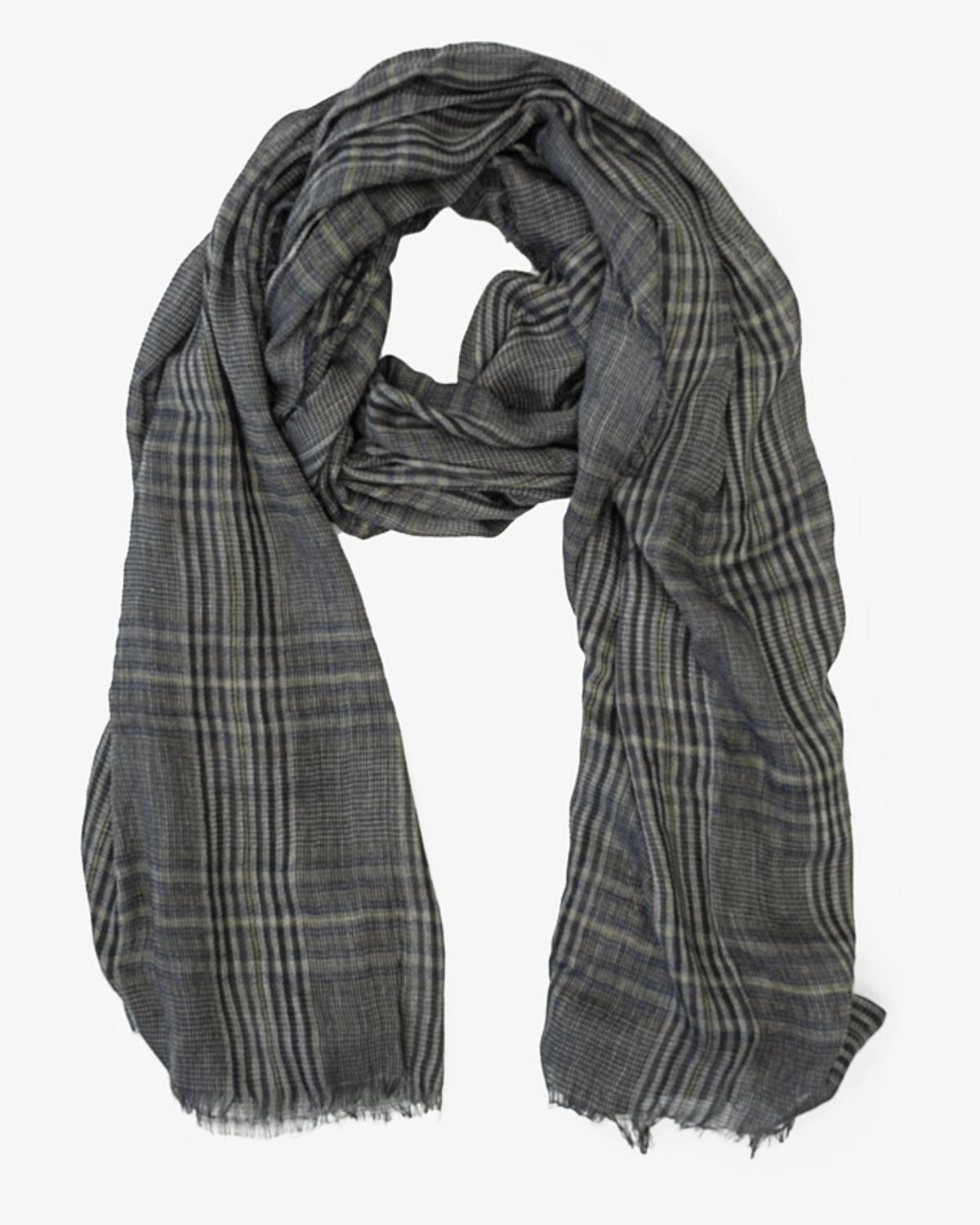 SERENE PLAID SCARF FOREST NOIR