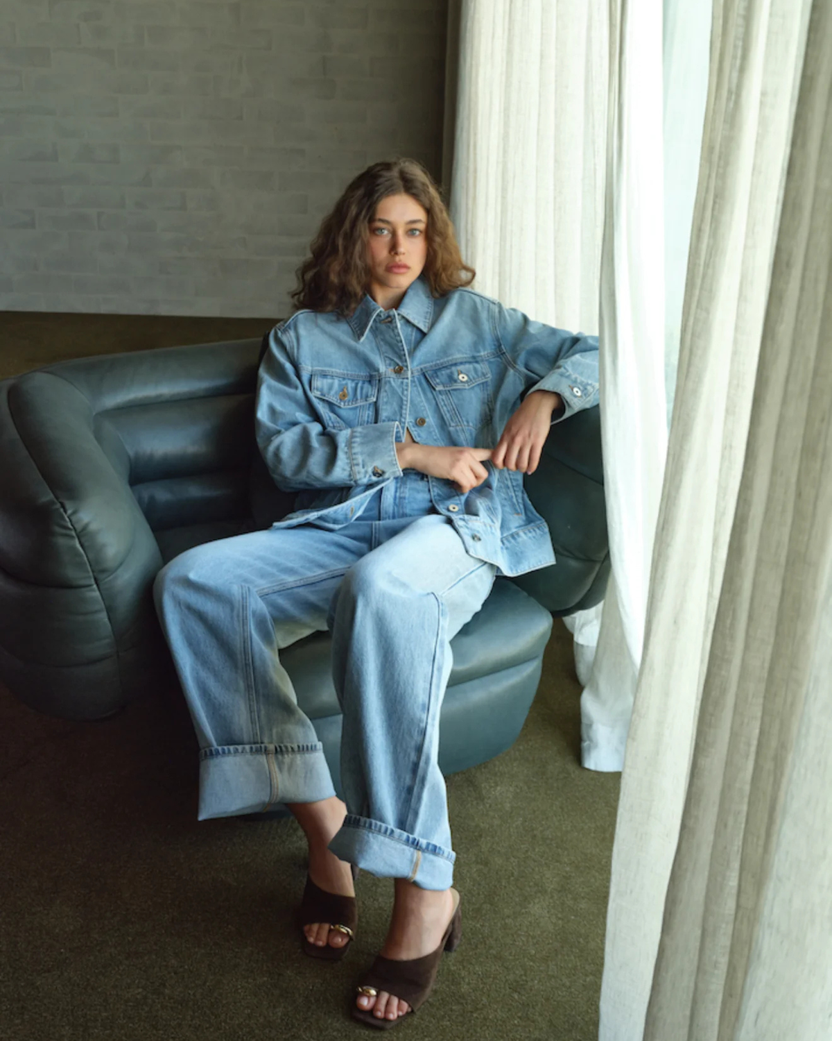 STANTON BLOCK HEEL MULES CHOCOLATE BROWN SUEDE