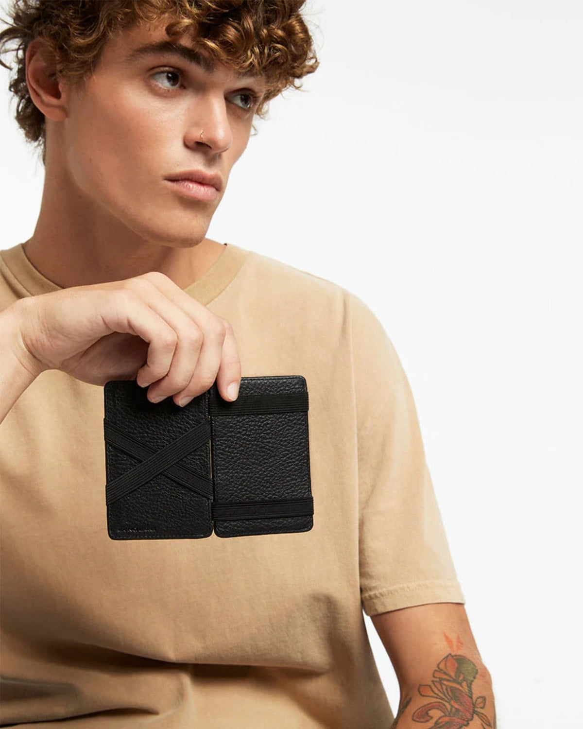 FLIP WALLET BLACK LEATHER